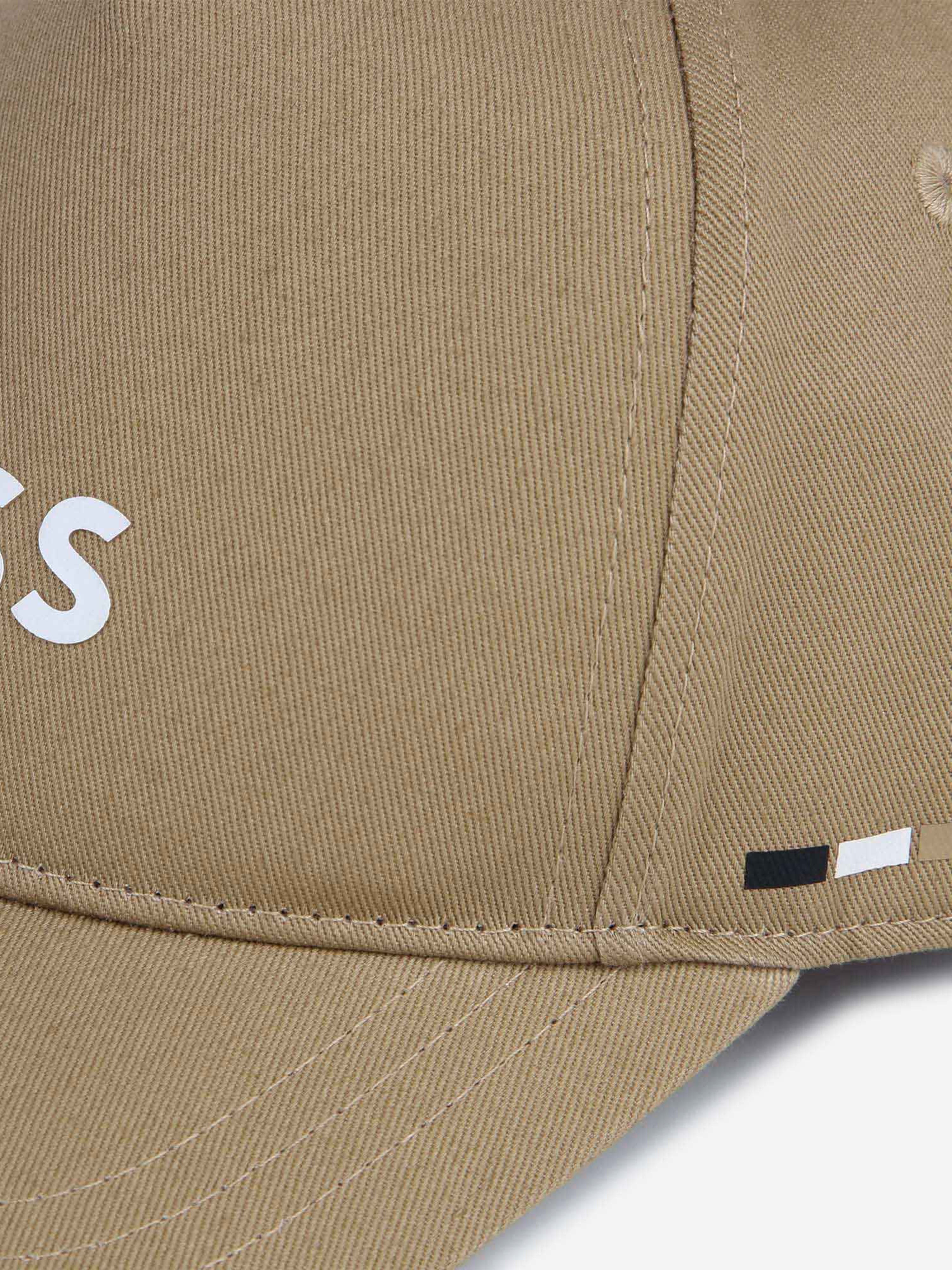 BOSS Boys Logo Print Cap in Beige