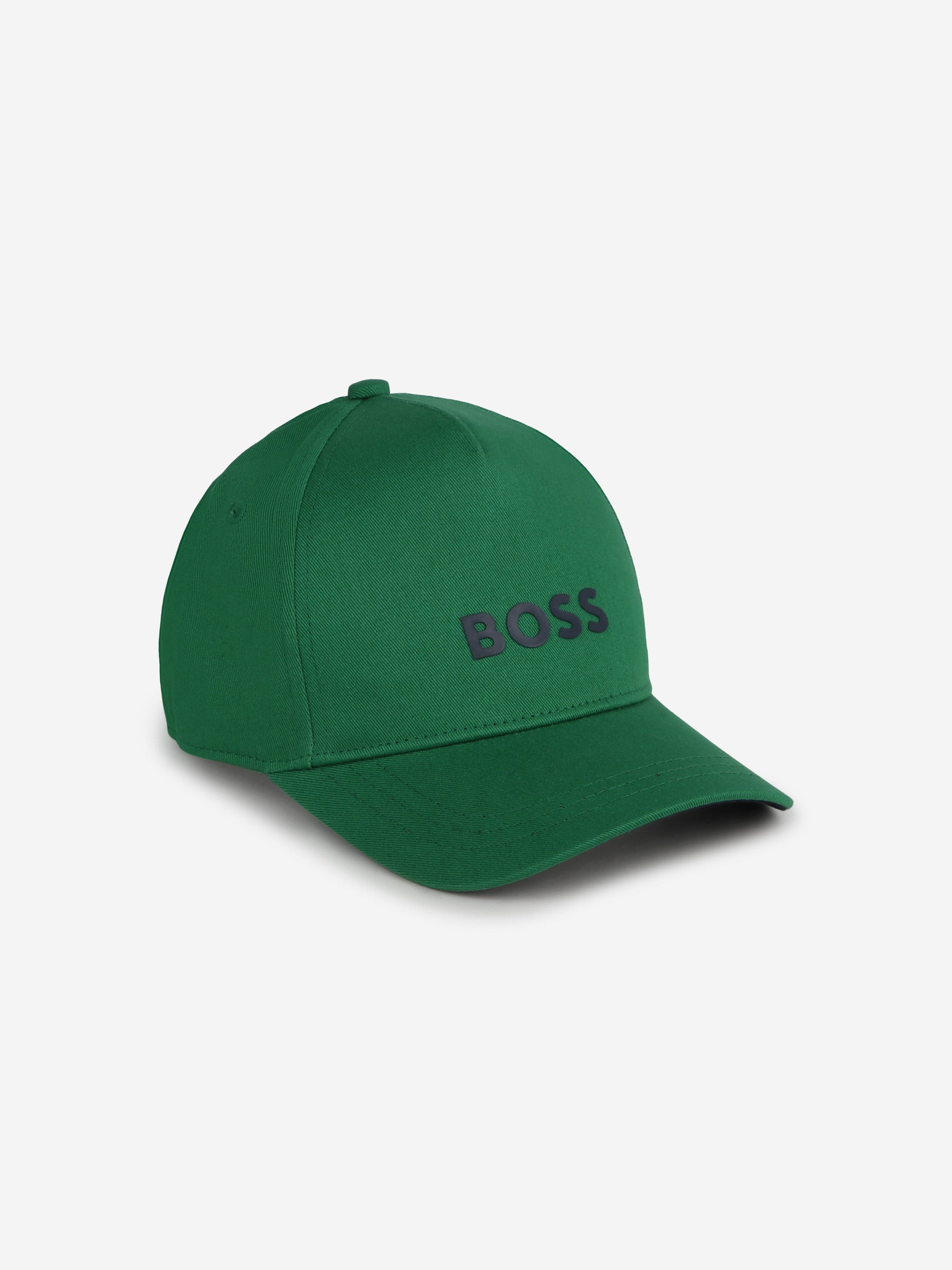 BOSS Boys Logo Print Cap in Green