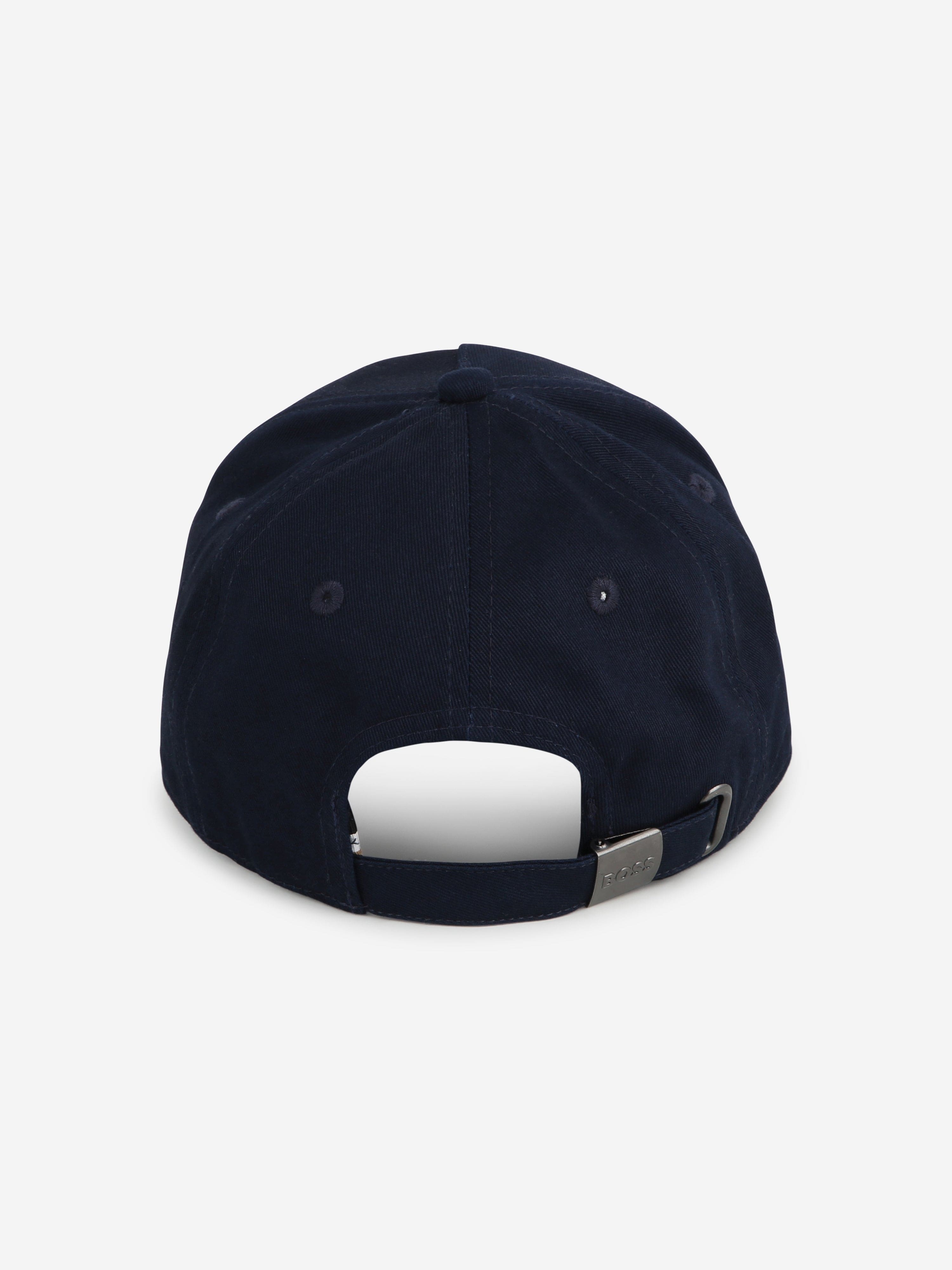 BOSS Boys Logo Print Cap in Navy