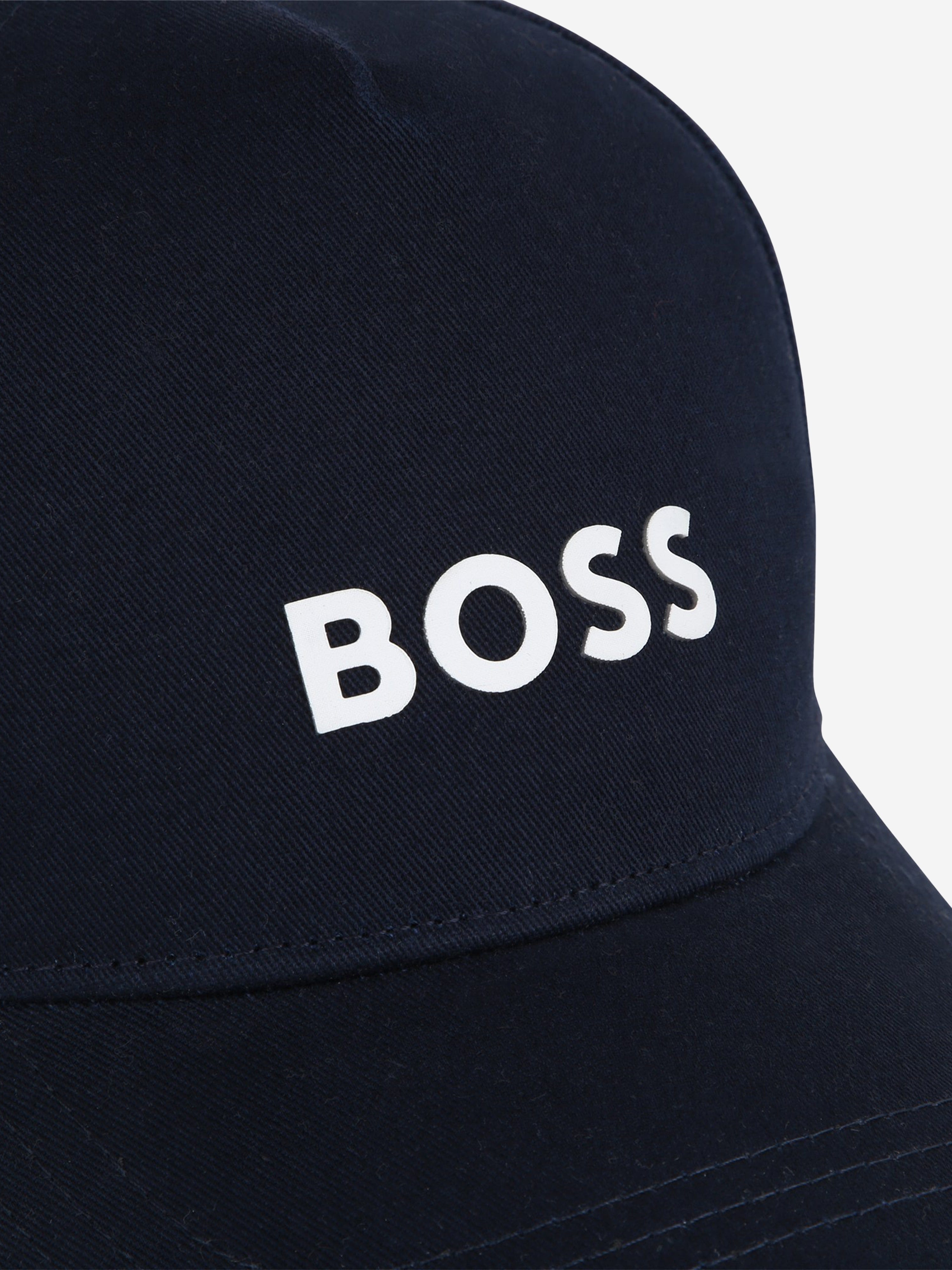 BOSS Boys Logo Print Cap in Navy