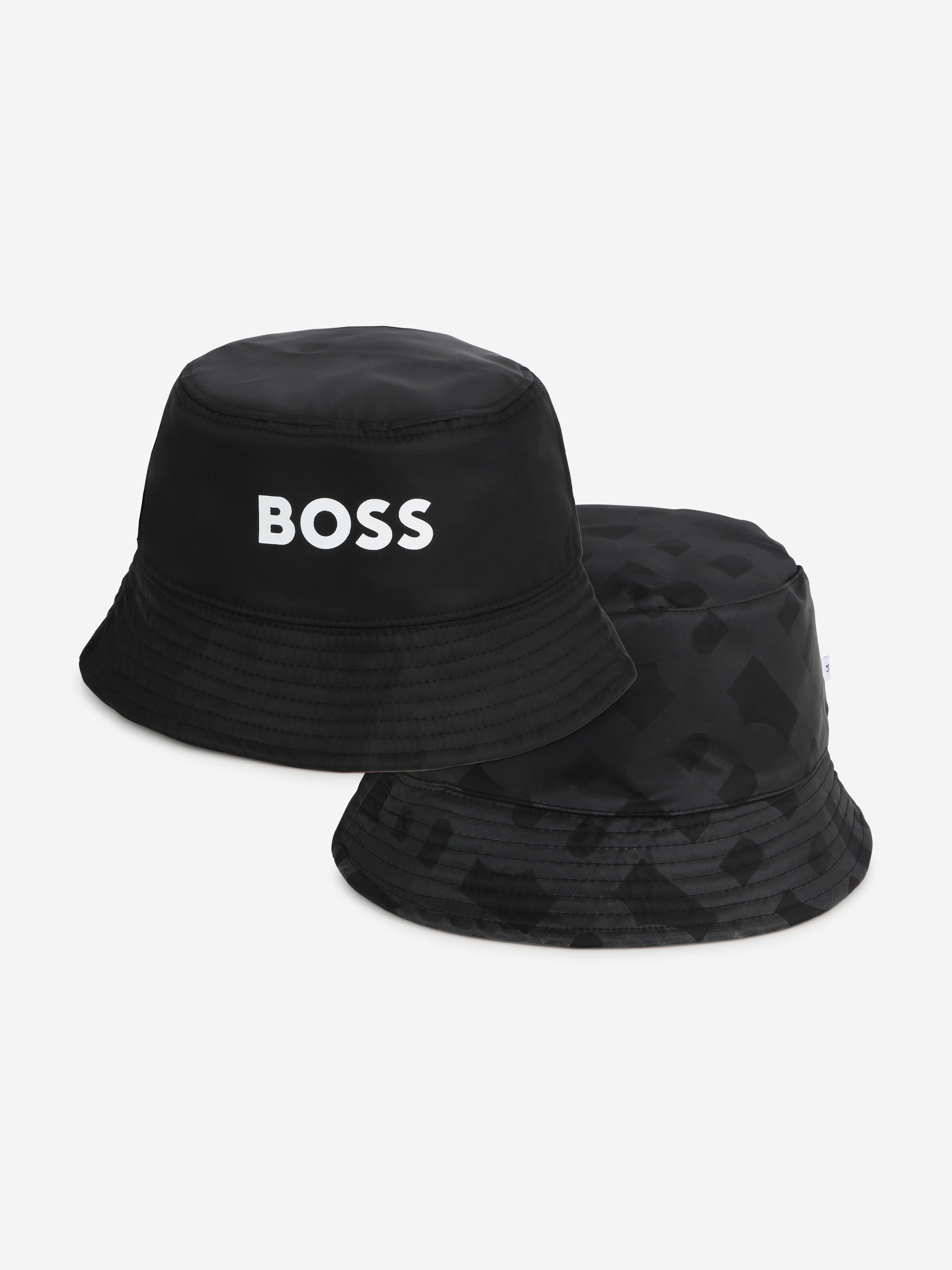 BOSS Boys Reversible Bucket Hat in Black