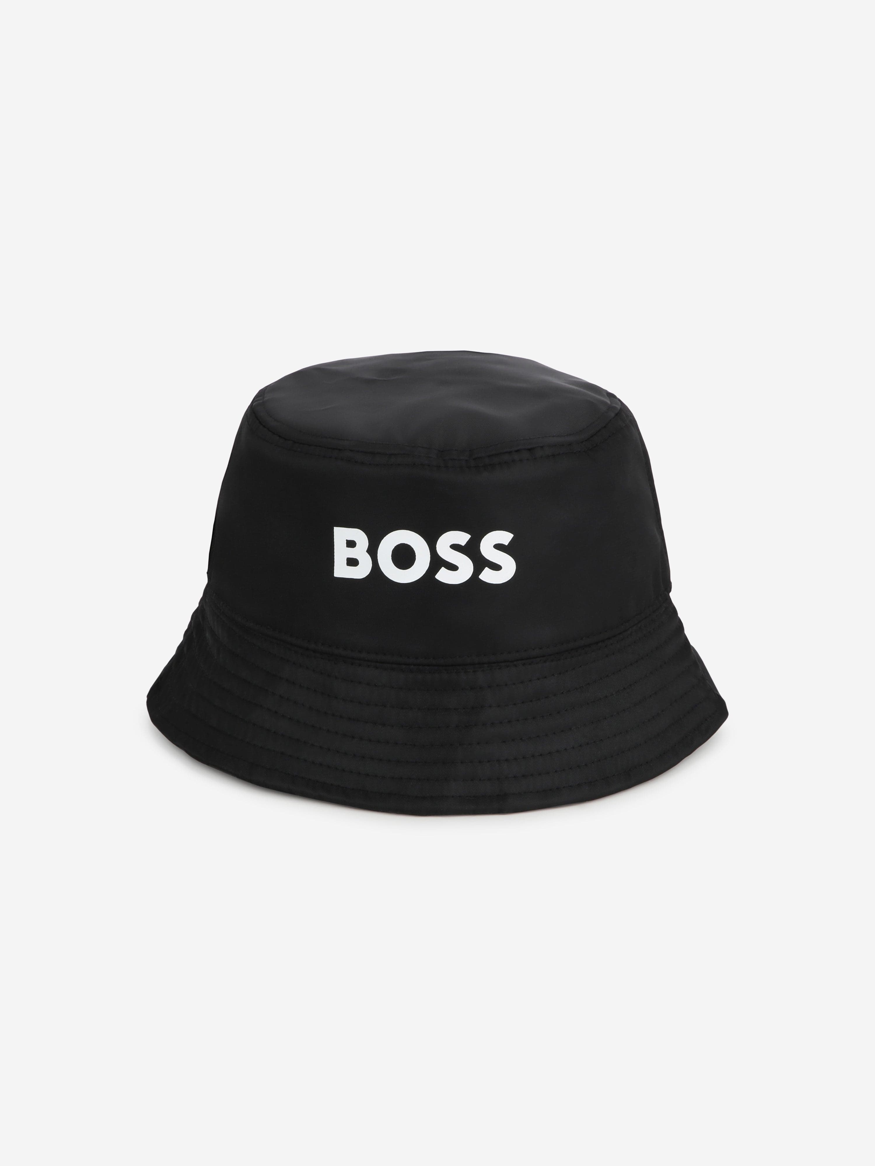 BOSS Boys Reversible Bucket Hat in Black