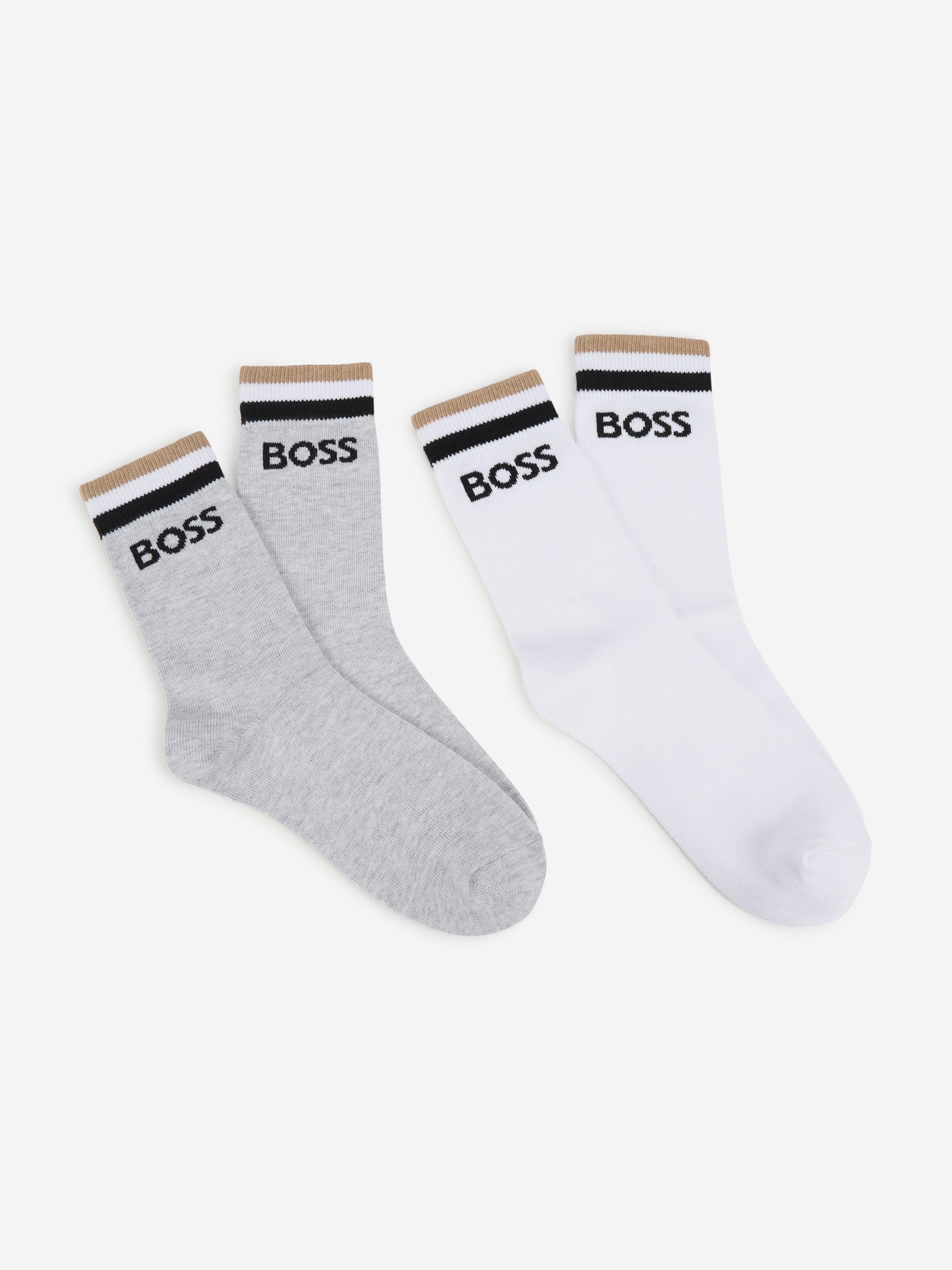 BOSS Boys Set of Socks (2 Pairs) in White