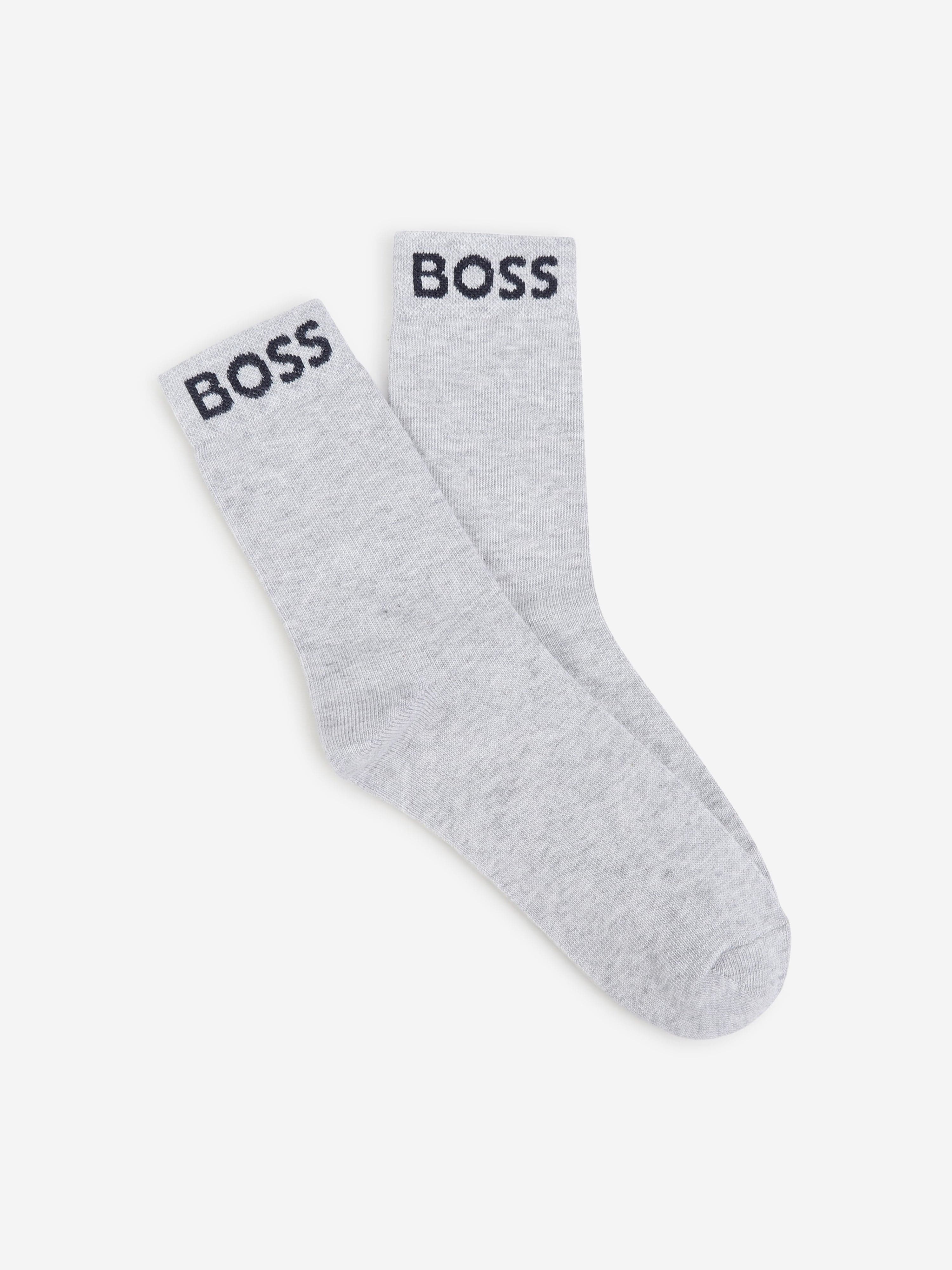 BOSS Boys Set of Socks (2 Pairs) in Grey