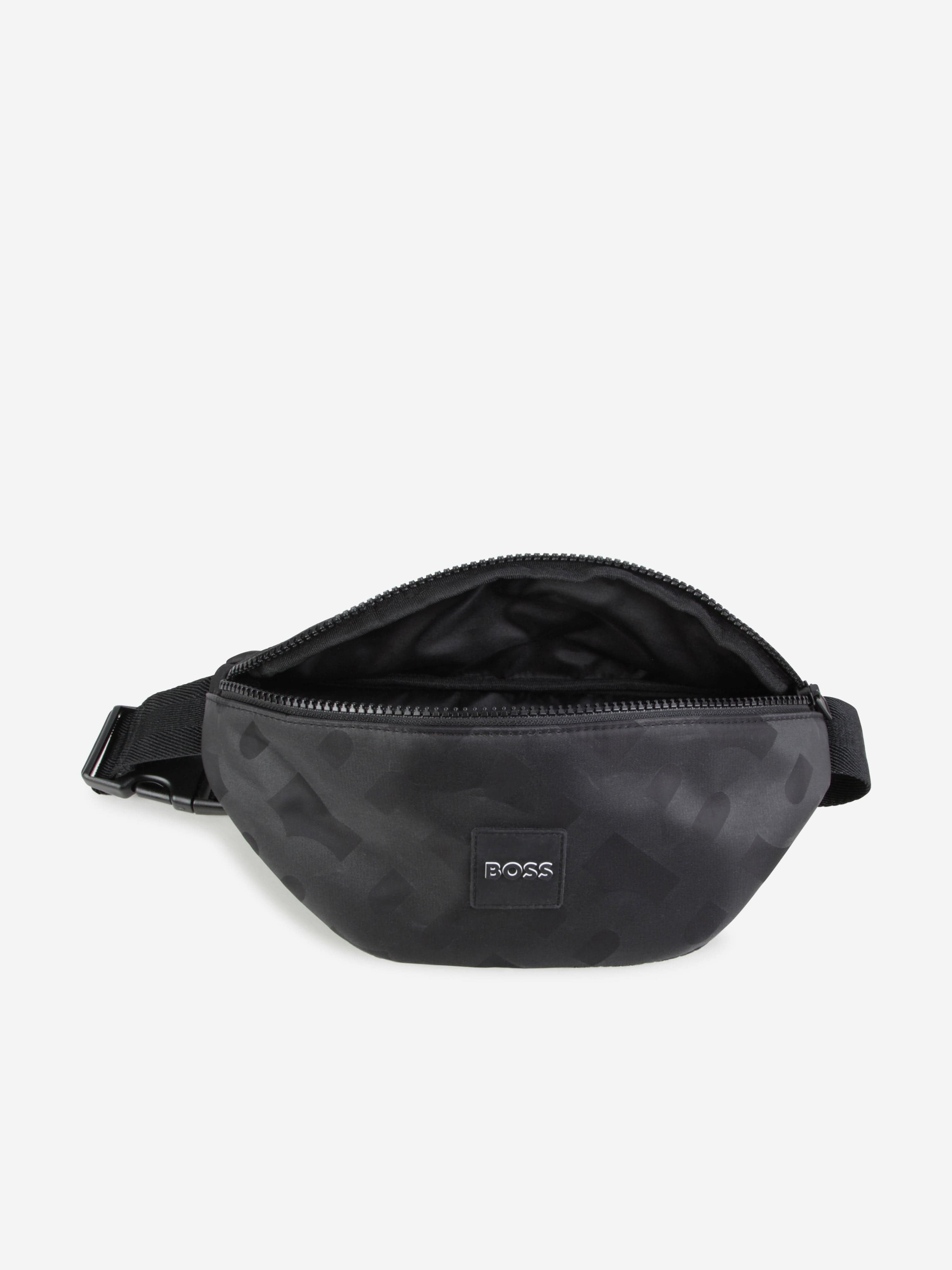 BOSS Boys Monogram Belt Bag in Black (38cm)