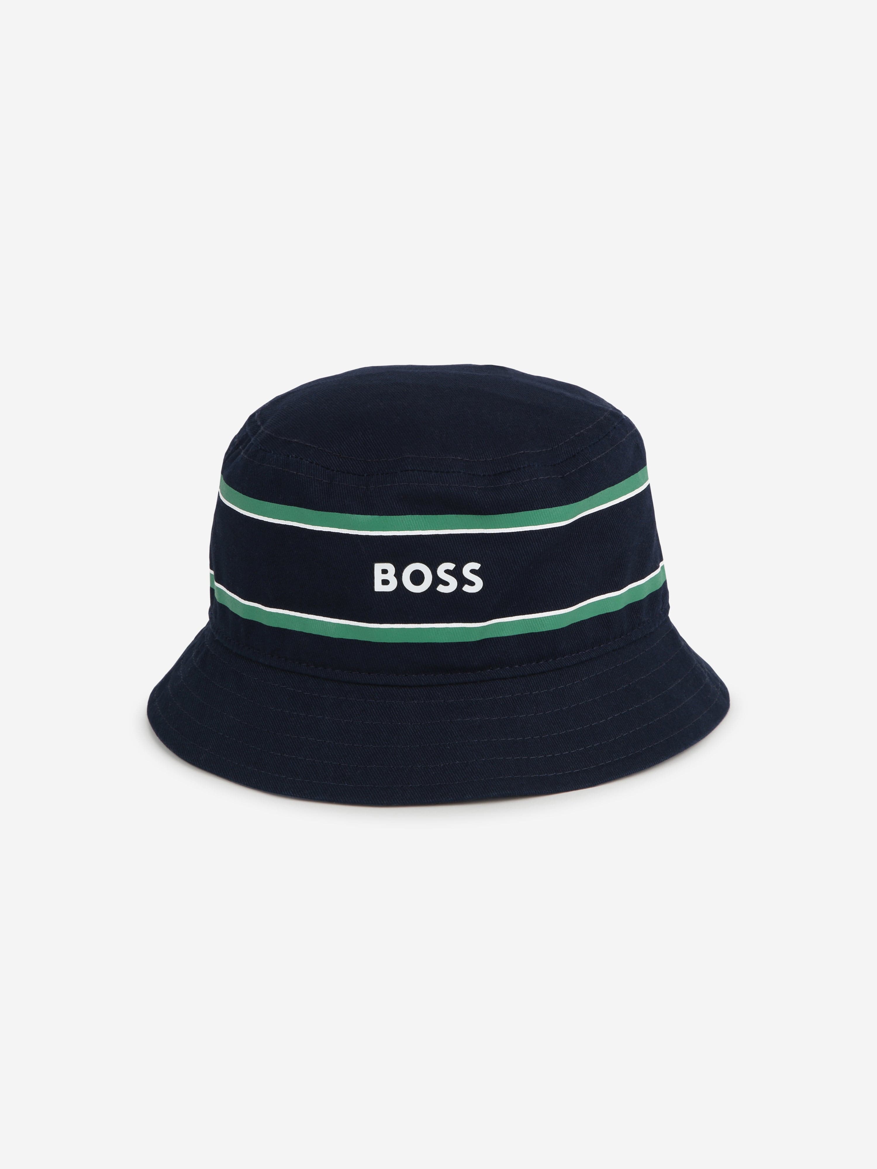 BOSS Baby Boys Logo Bucket Hat in Navy