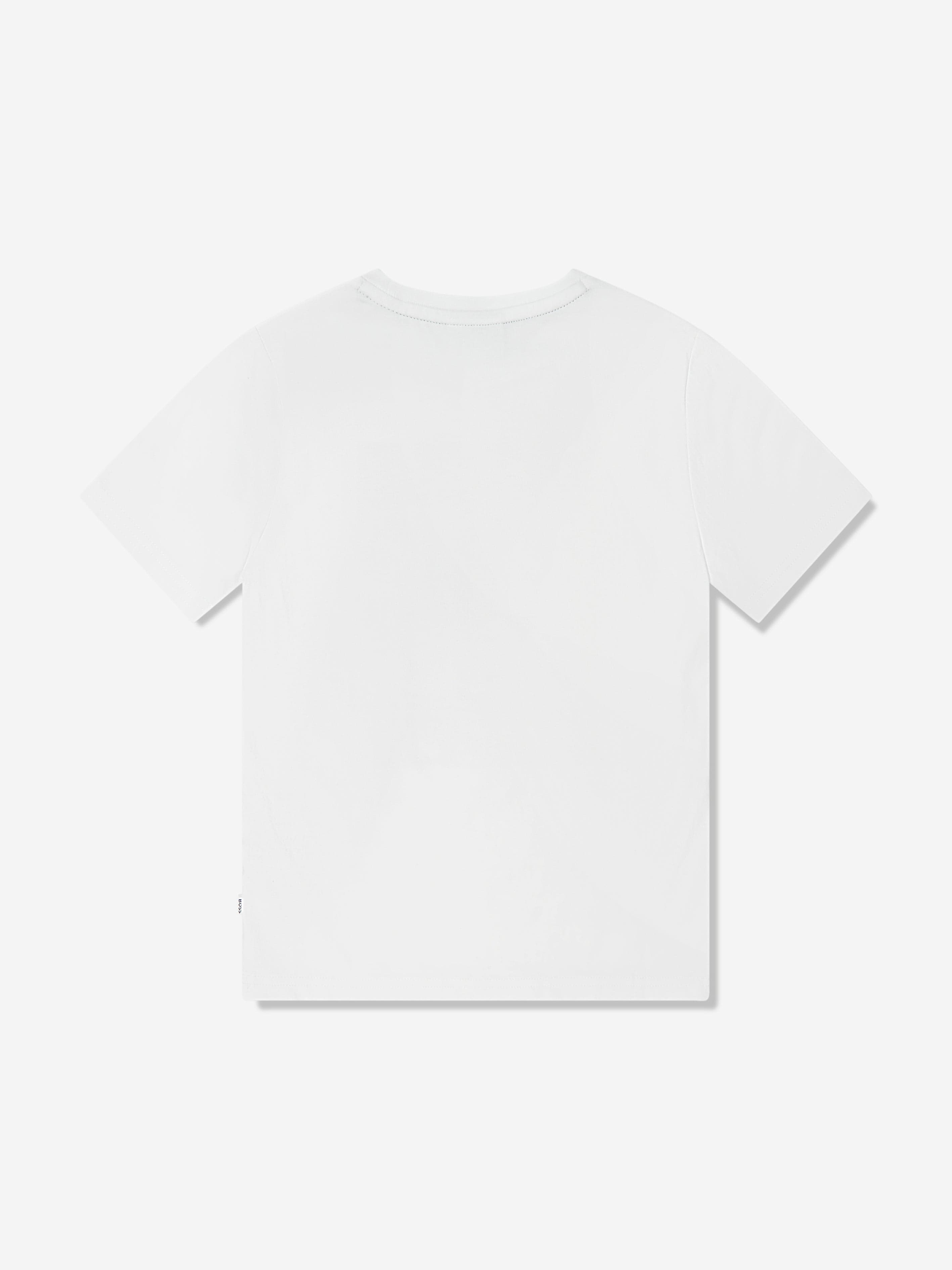 BOSS Boys Chameleon Print T-Shirt in White