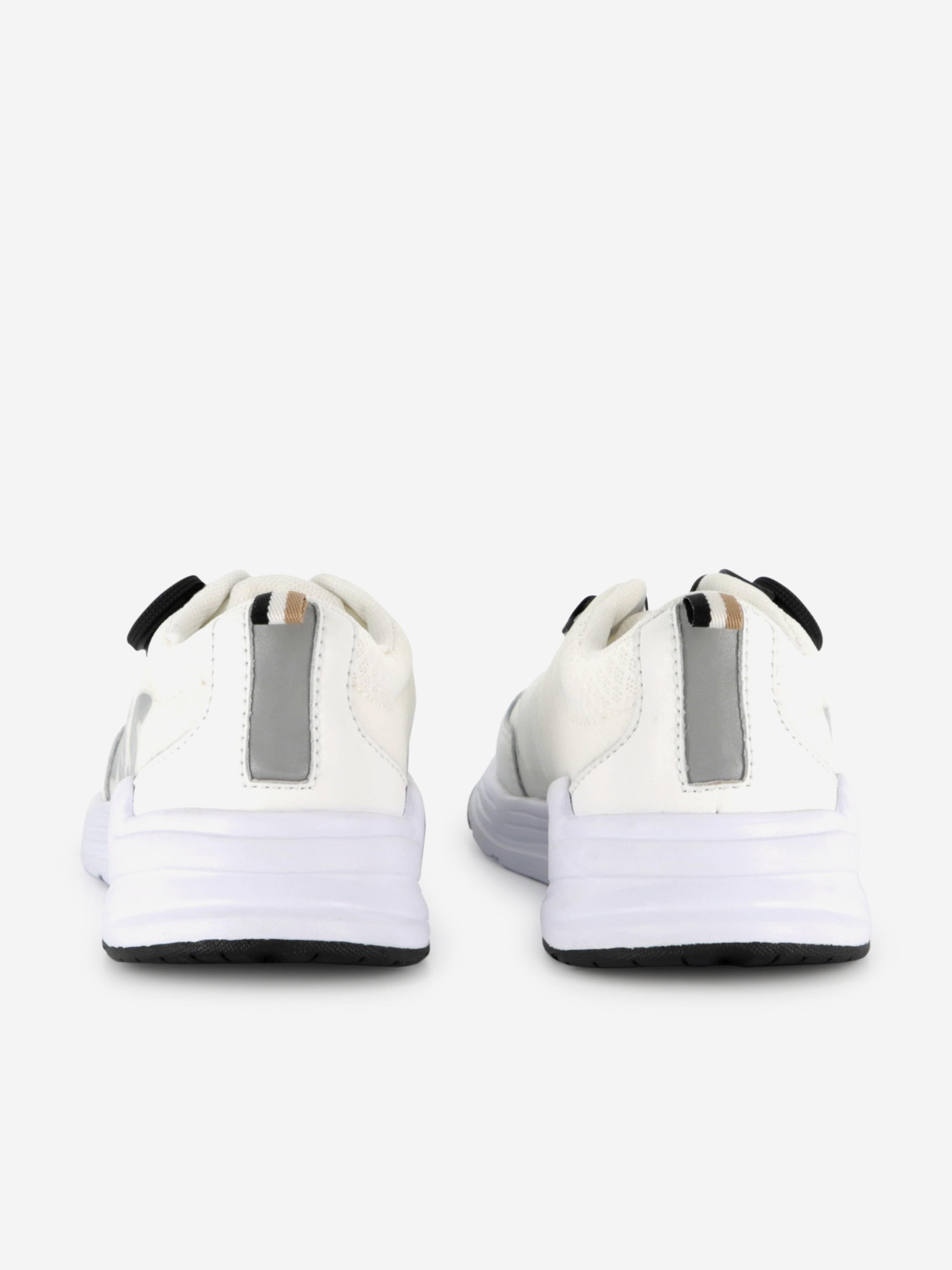 BOSS Boys Logo Trainers in White