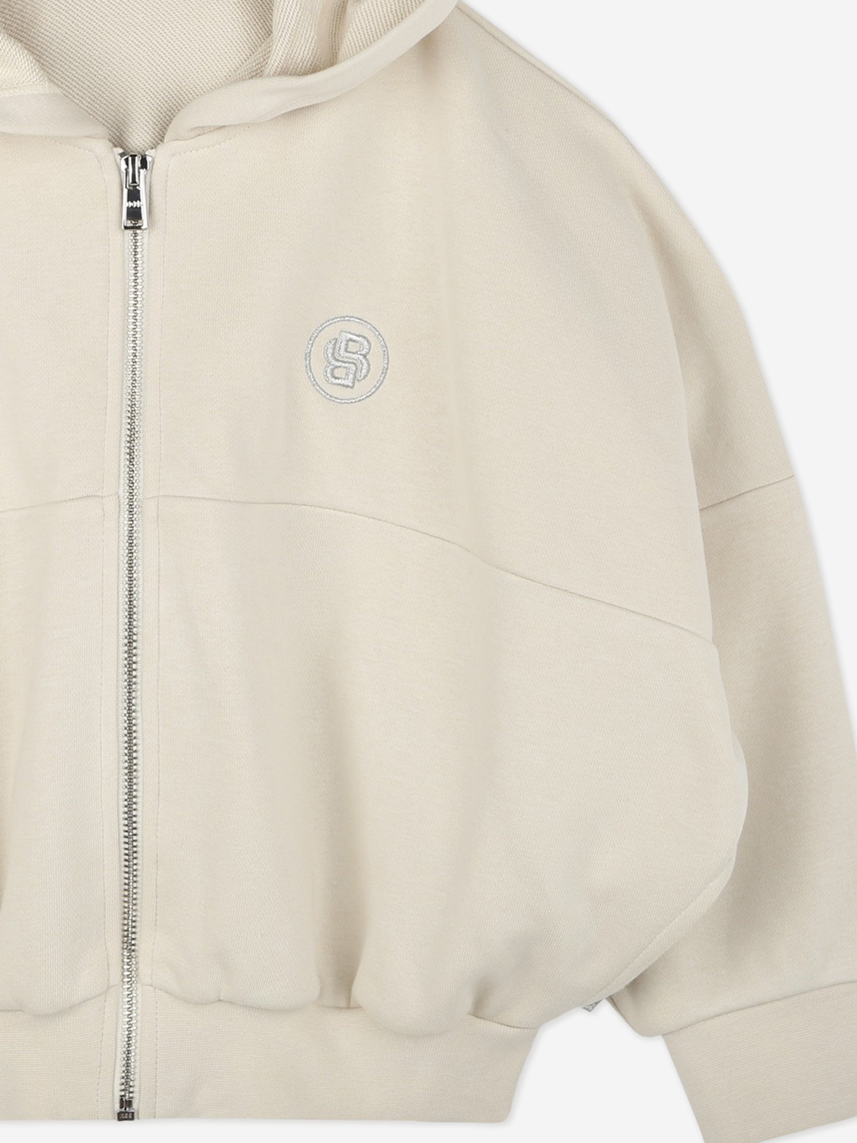 BOSS Girls Double B Zip Up Top in Beige