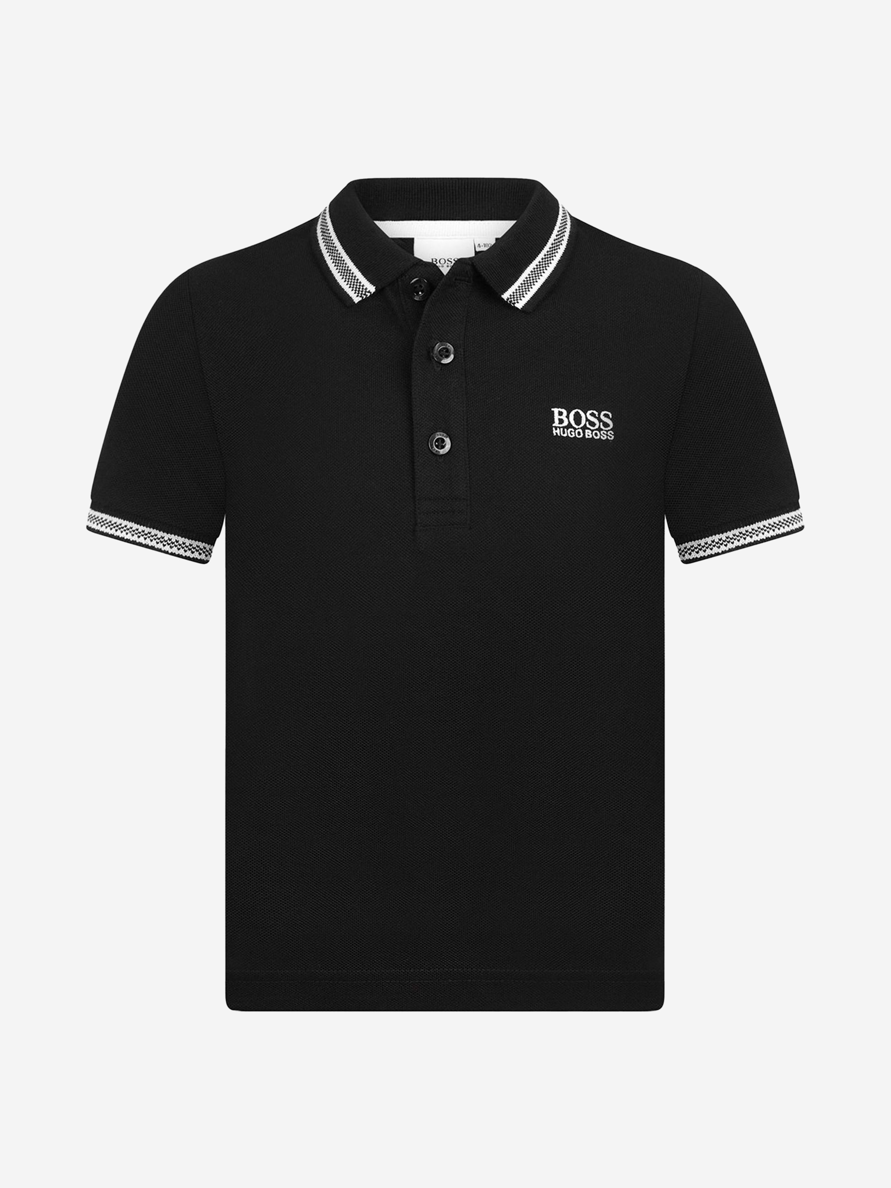 BOSS Boys Cotton Pique Embroidered Logo Polo Shirt