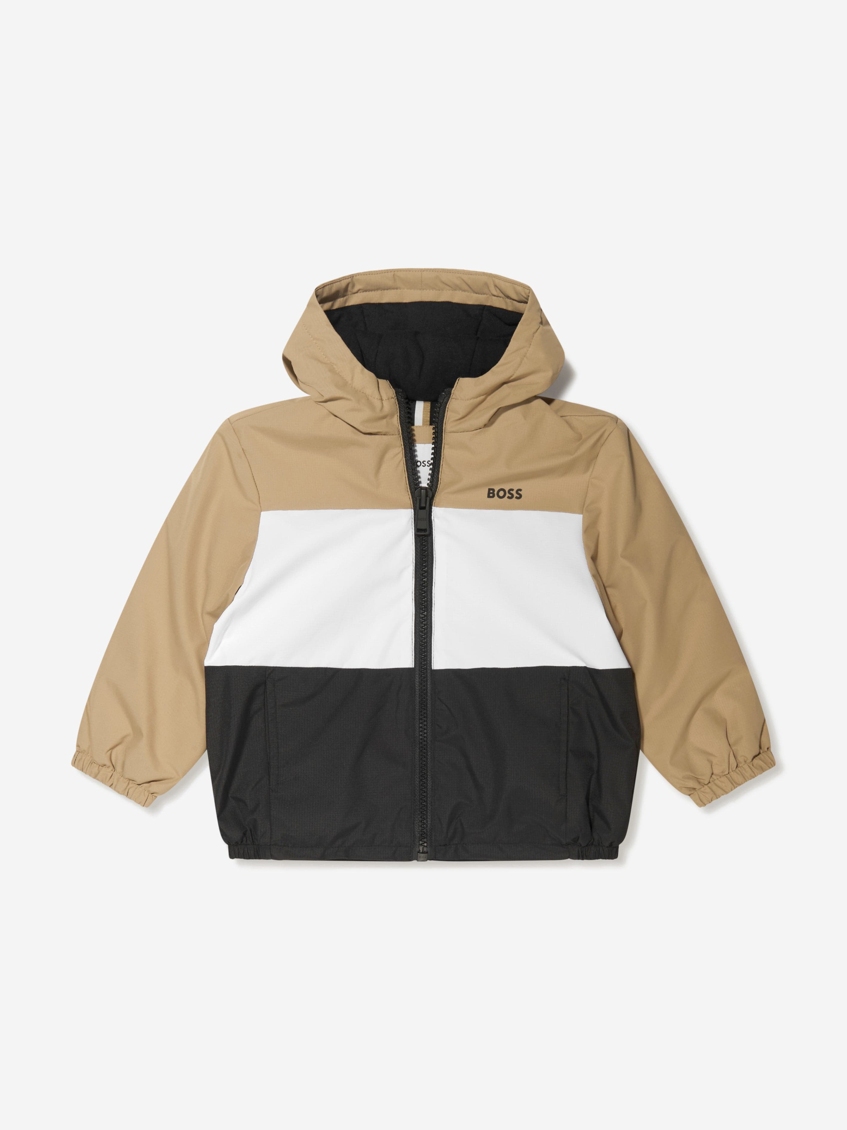 BOSS Boys Striped Hooded Jacket