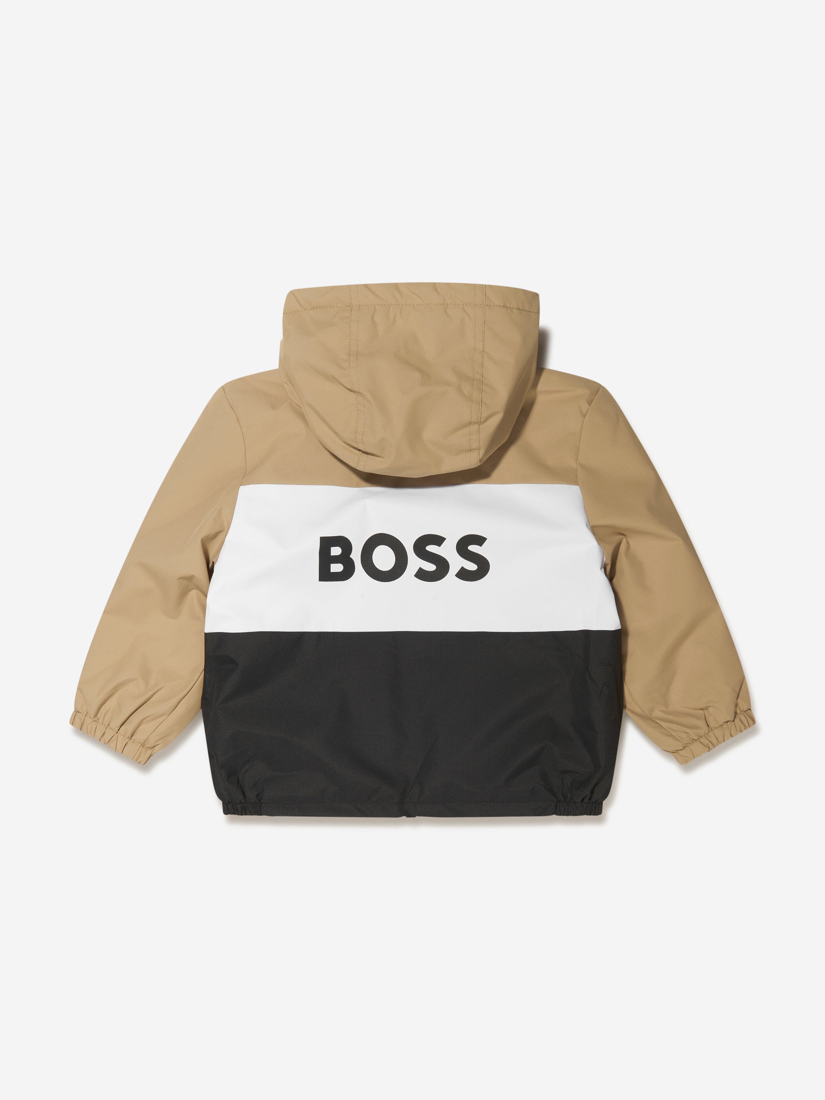 BOSS Boys Striped Hooded Jacket