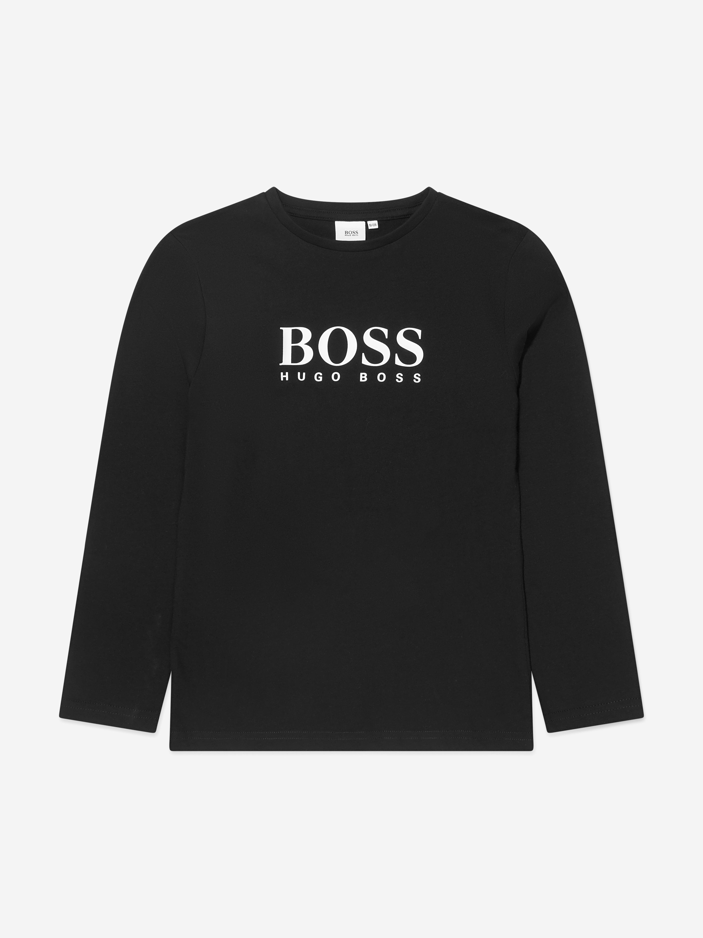 BOSS Boys Long Sleeve Logo Print T-Shirt