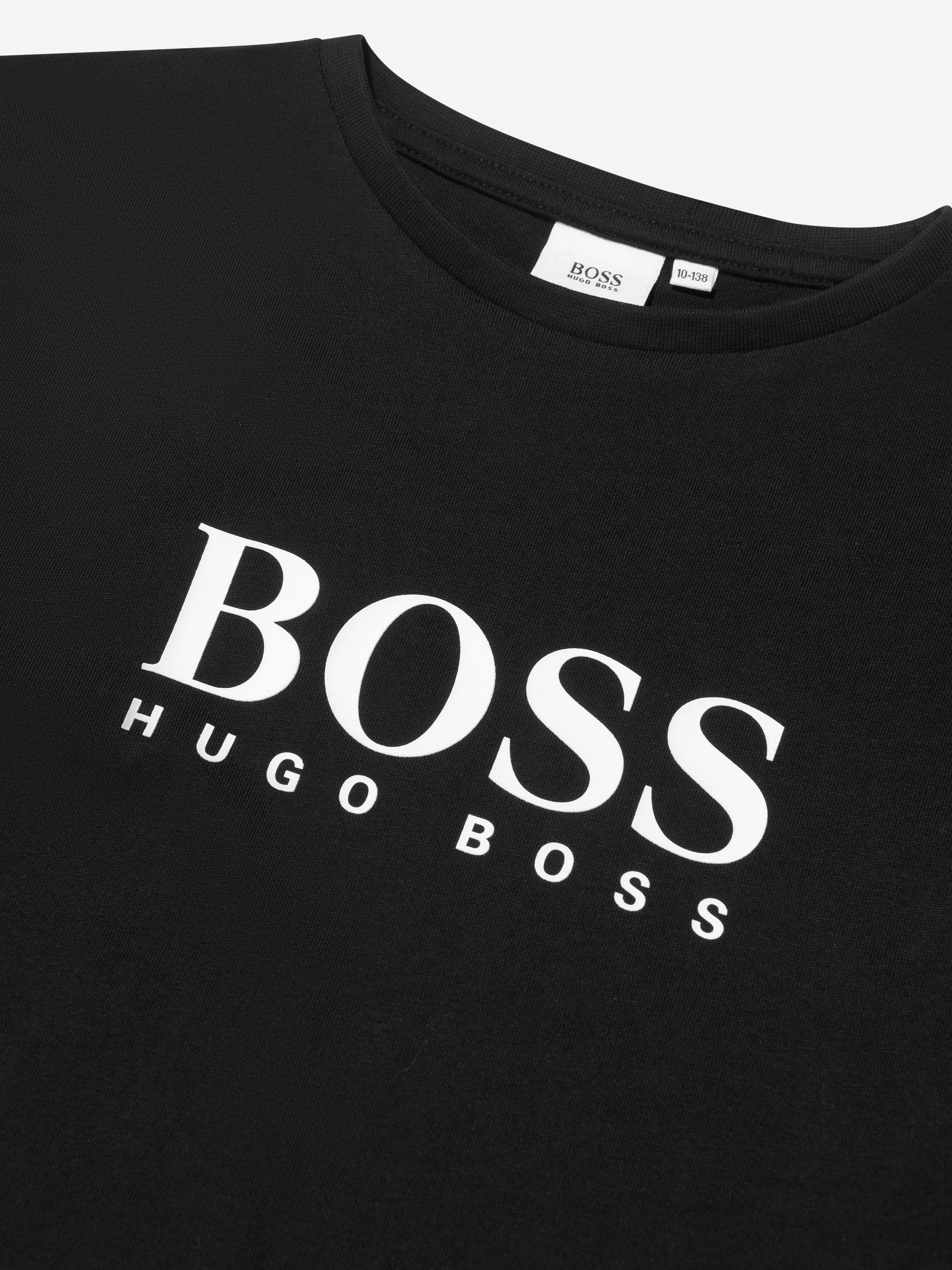 BOSS Boys Long Sleeve Logo Print T-Shirt