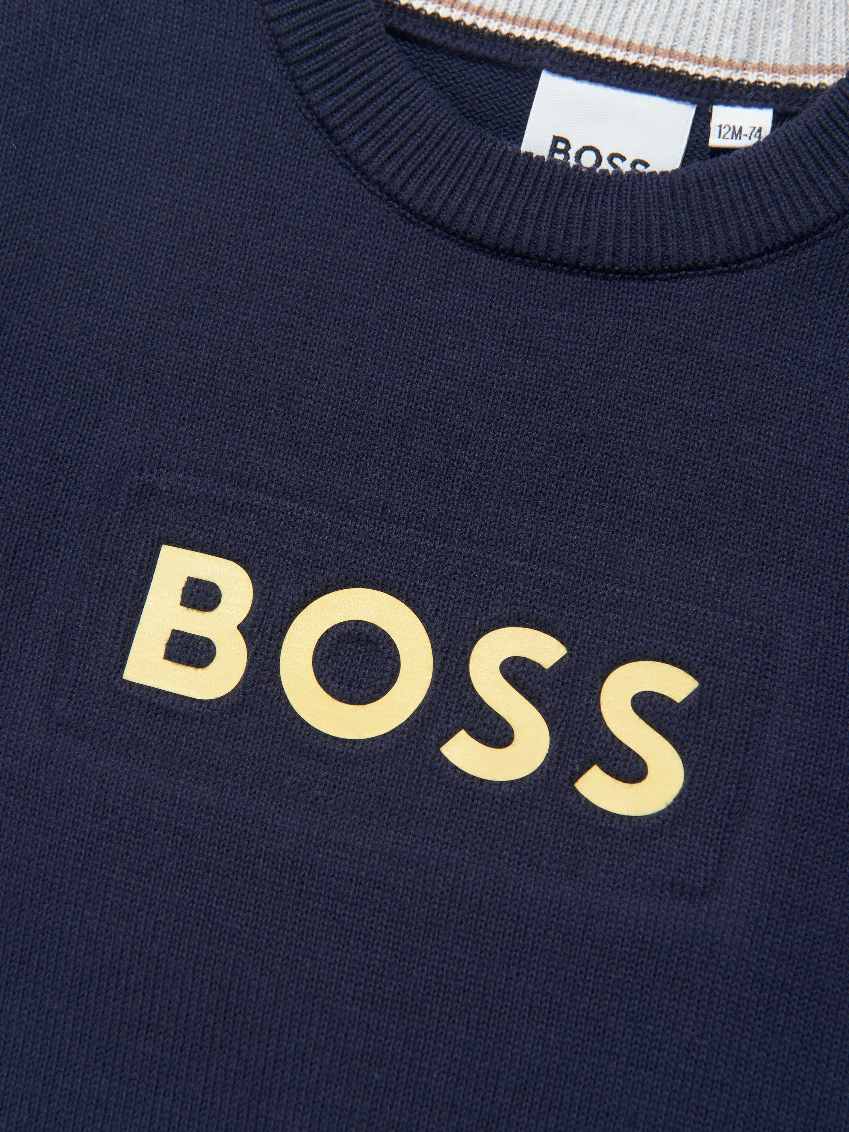 BOSS Baby Boys Knitted Logo Jumper