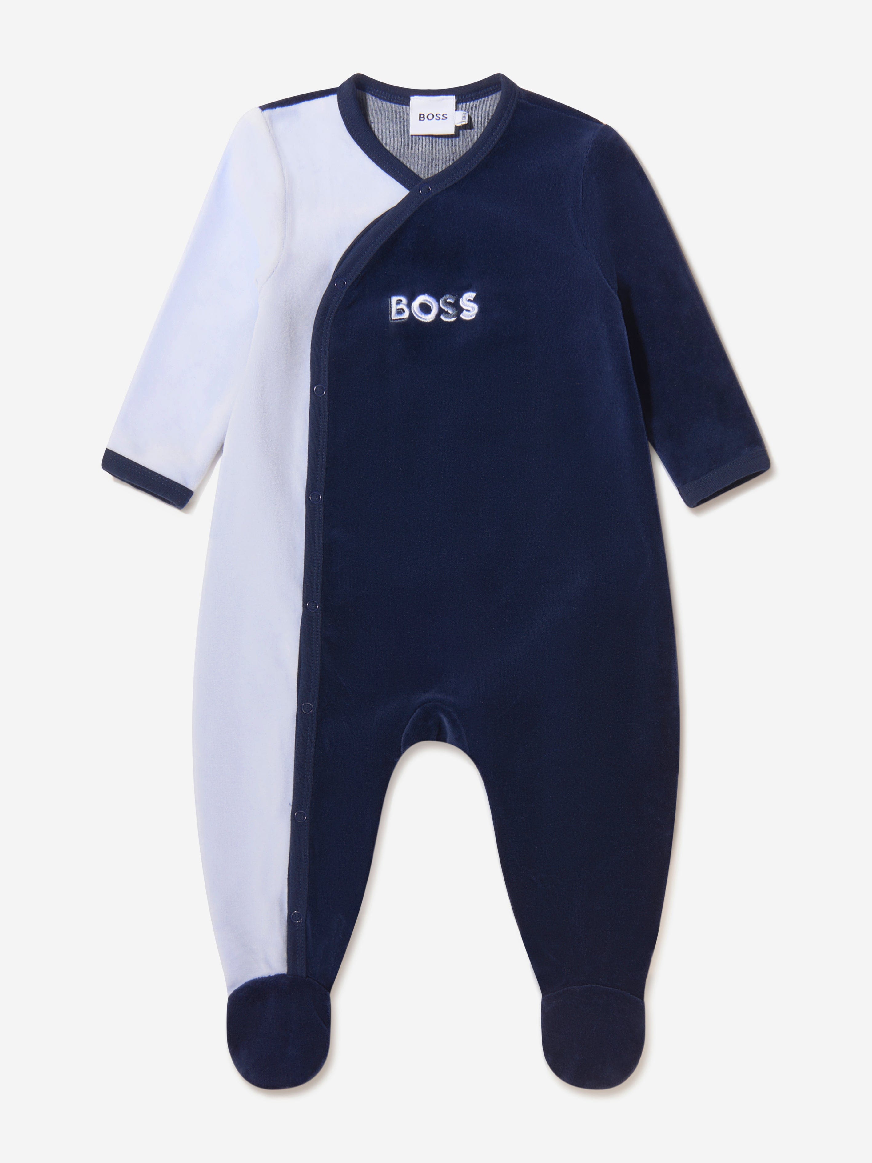 BOSS Baby Boys Velour Babygrow