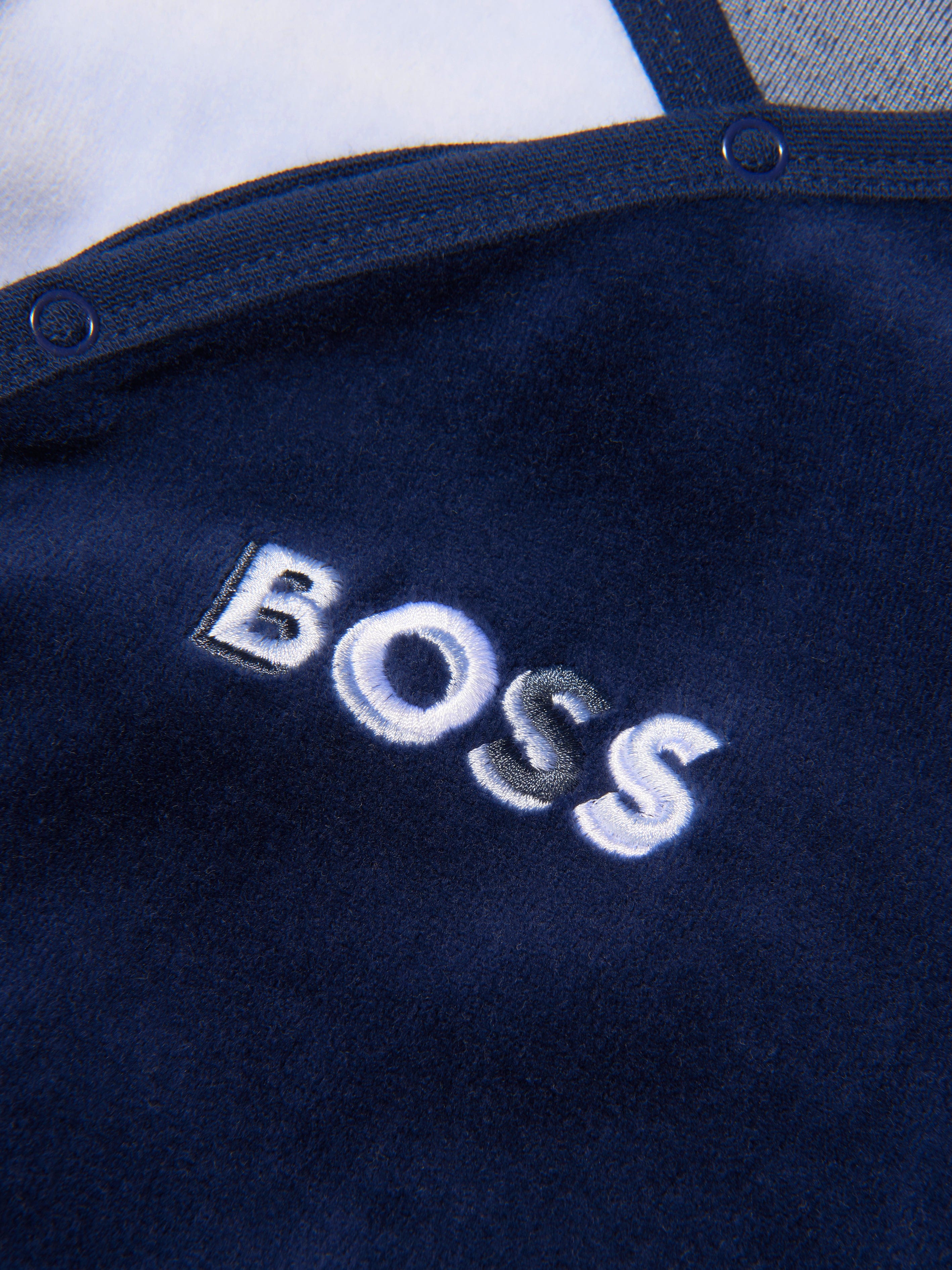 BOSS Baby Boys Velour Babygrow