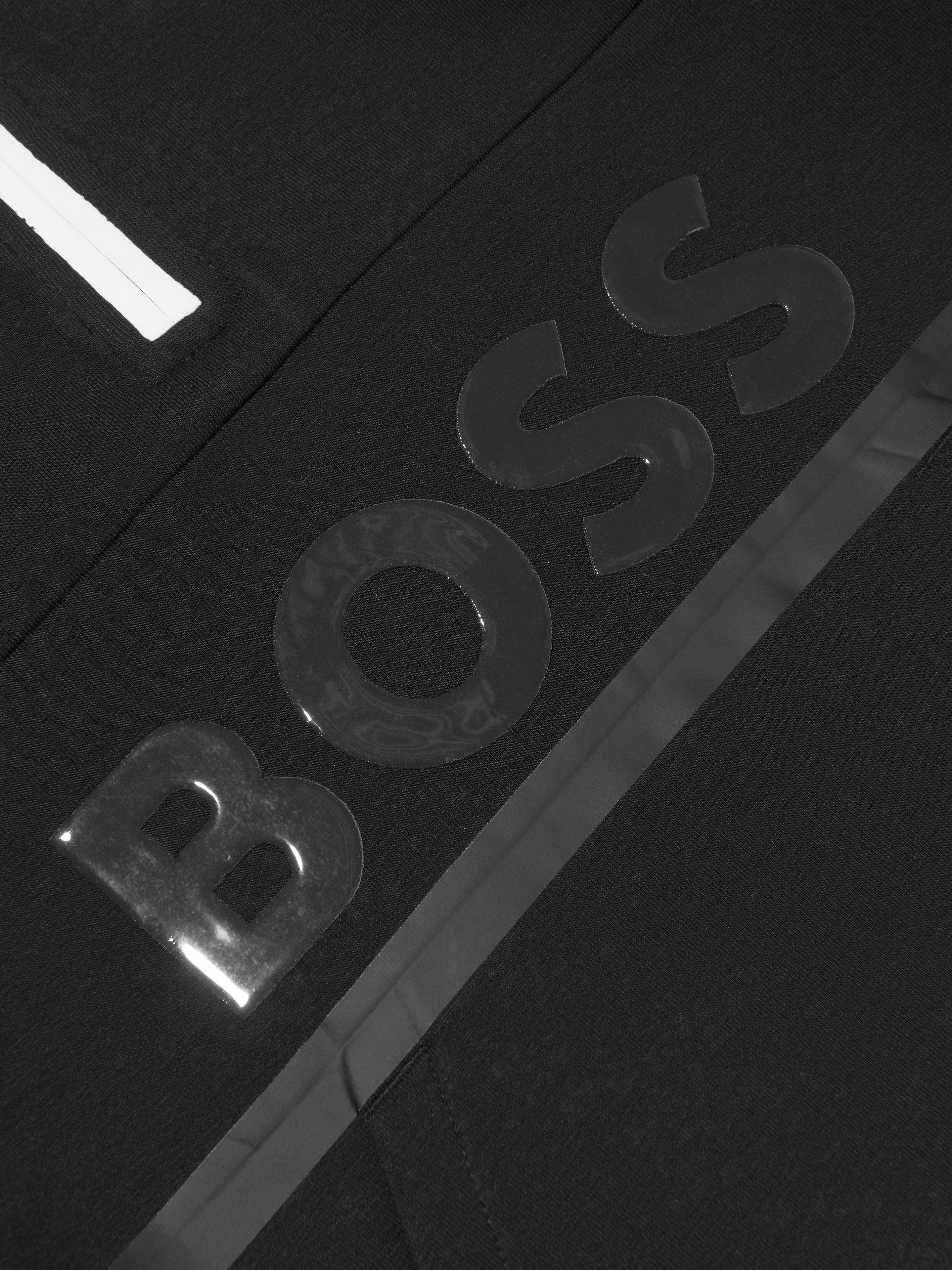 BOSS Boys Logo Print Half Zip Sweatshirt