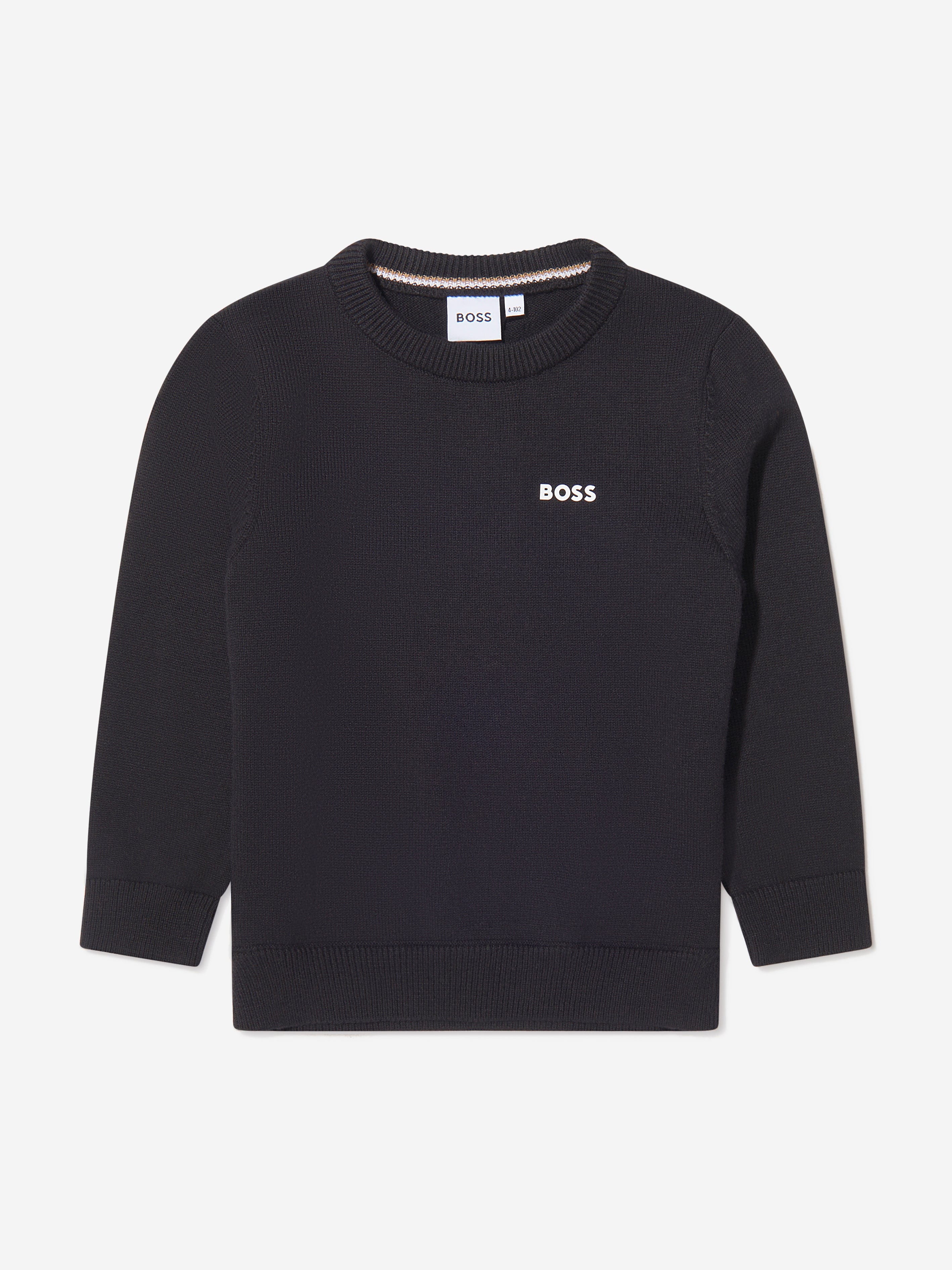 BOSS Boys Knitted Logo Jumper