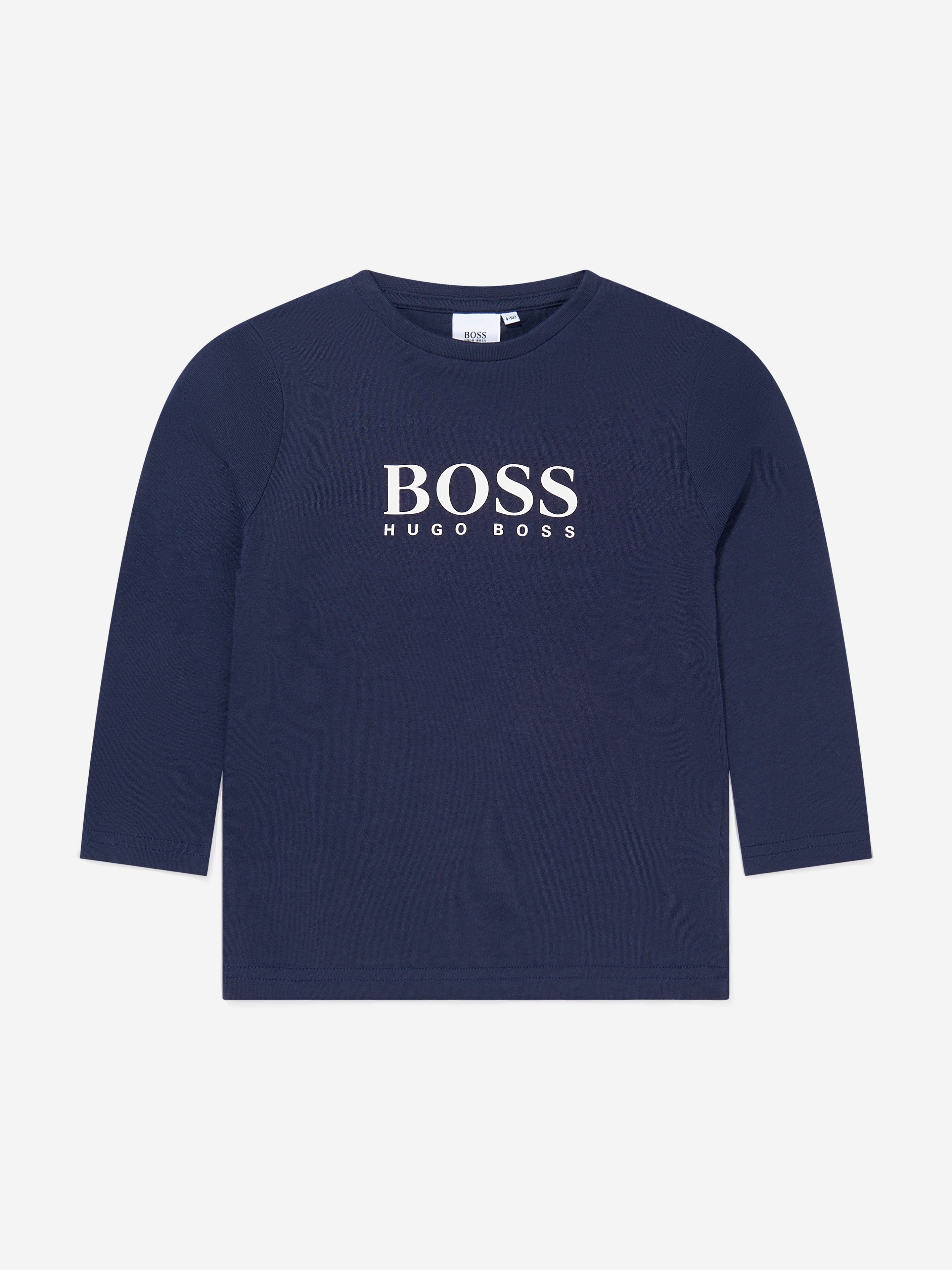 BOSS Boys Long Sleeve Logo Print T-Shirt