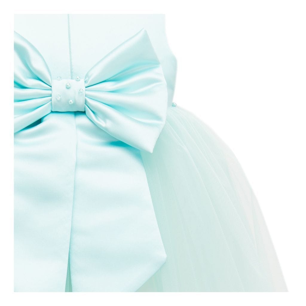 Blue Teal Mallory Bow Dress