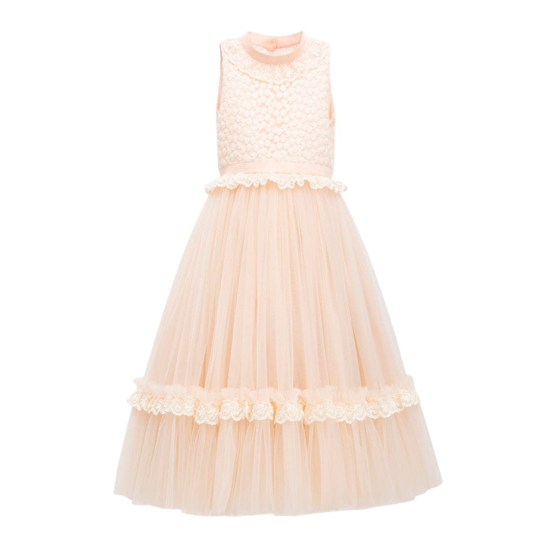 Pink Peach Edina Sleeveless Overlay Gown