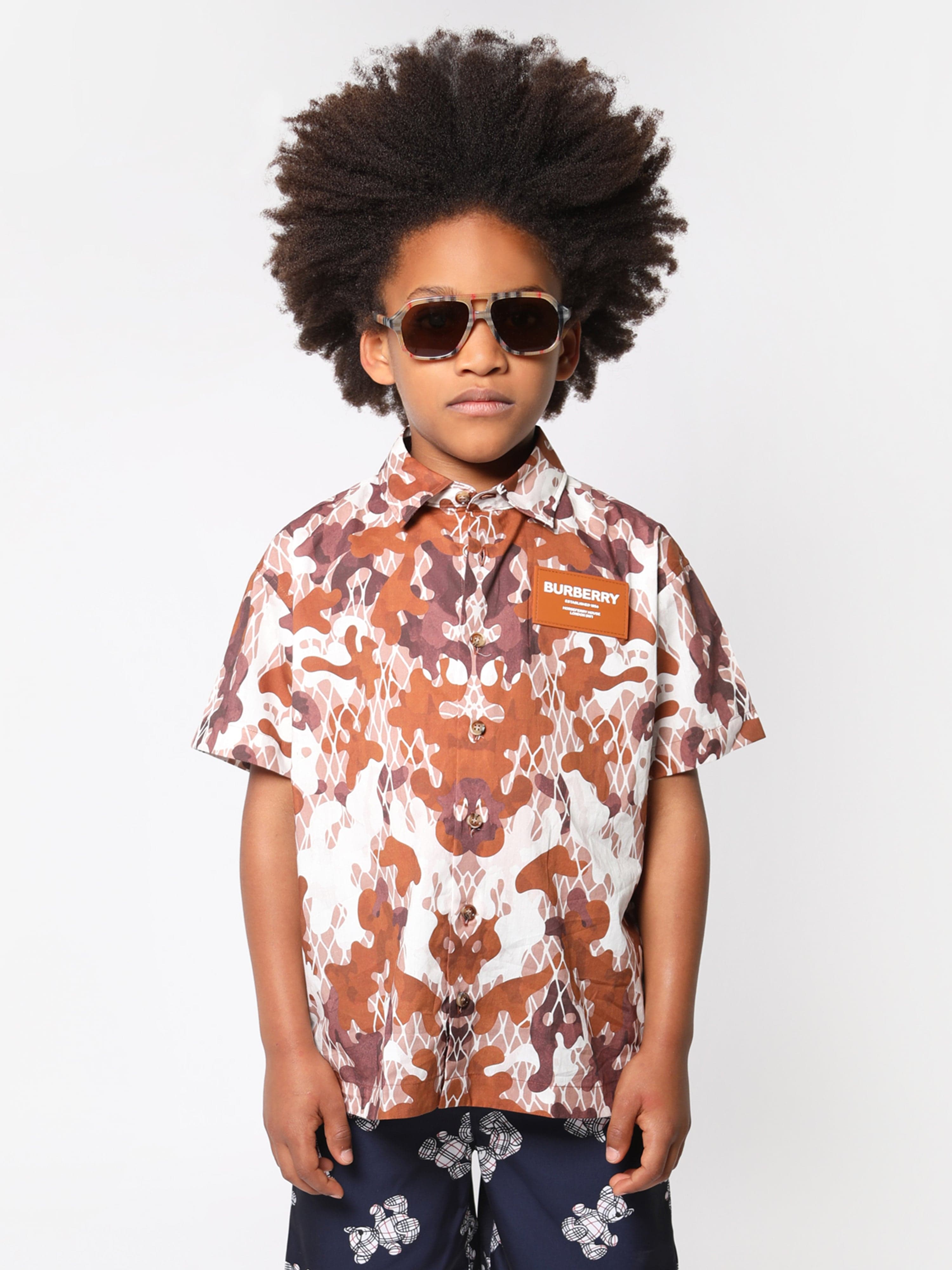 Burberry Boys Anish Camouflage Short Sleeve Shirt