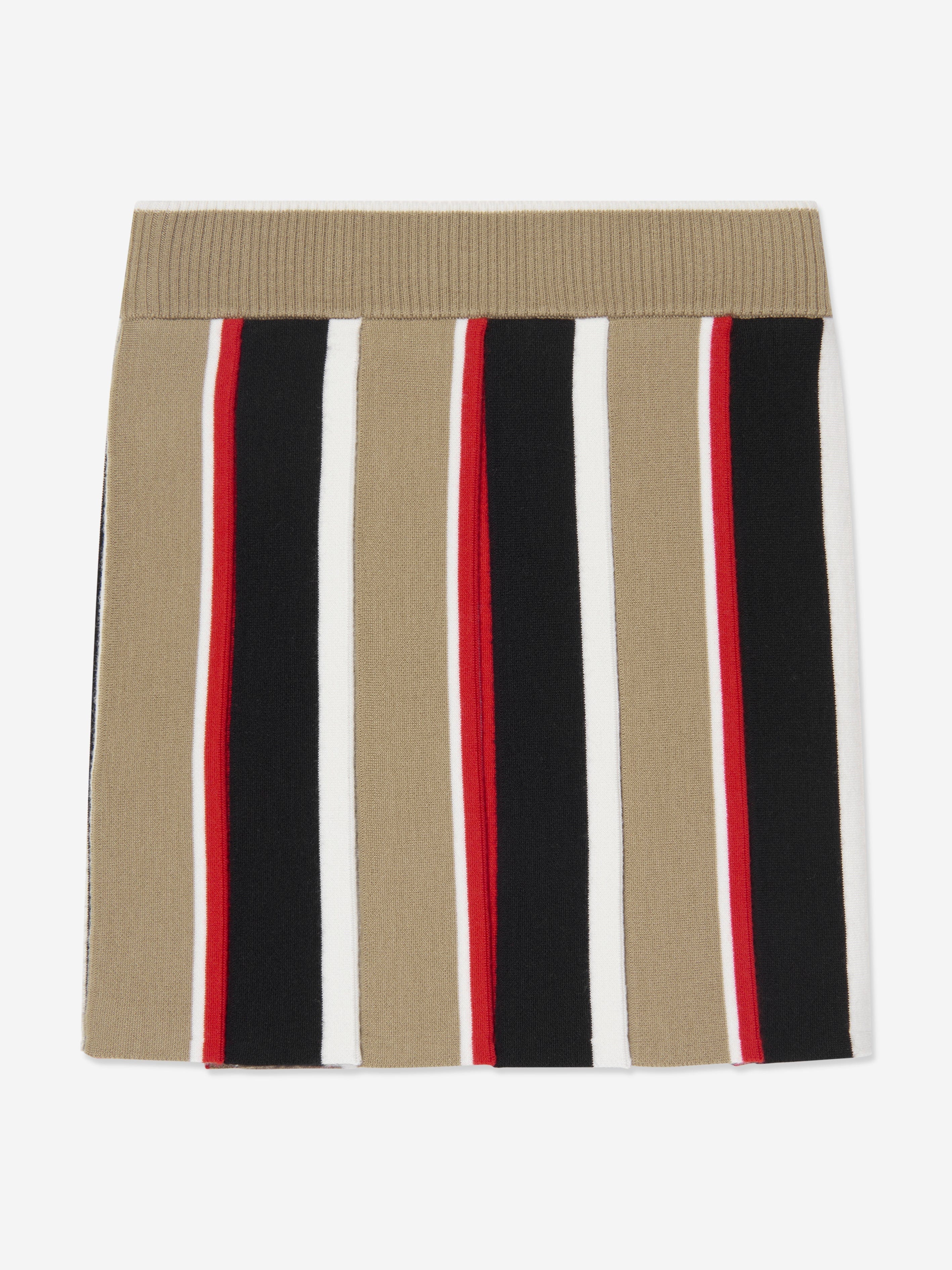 Burberry Girls Amelia Stripe Skirt in Archive Beige