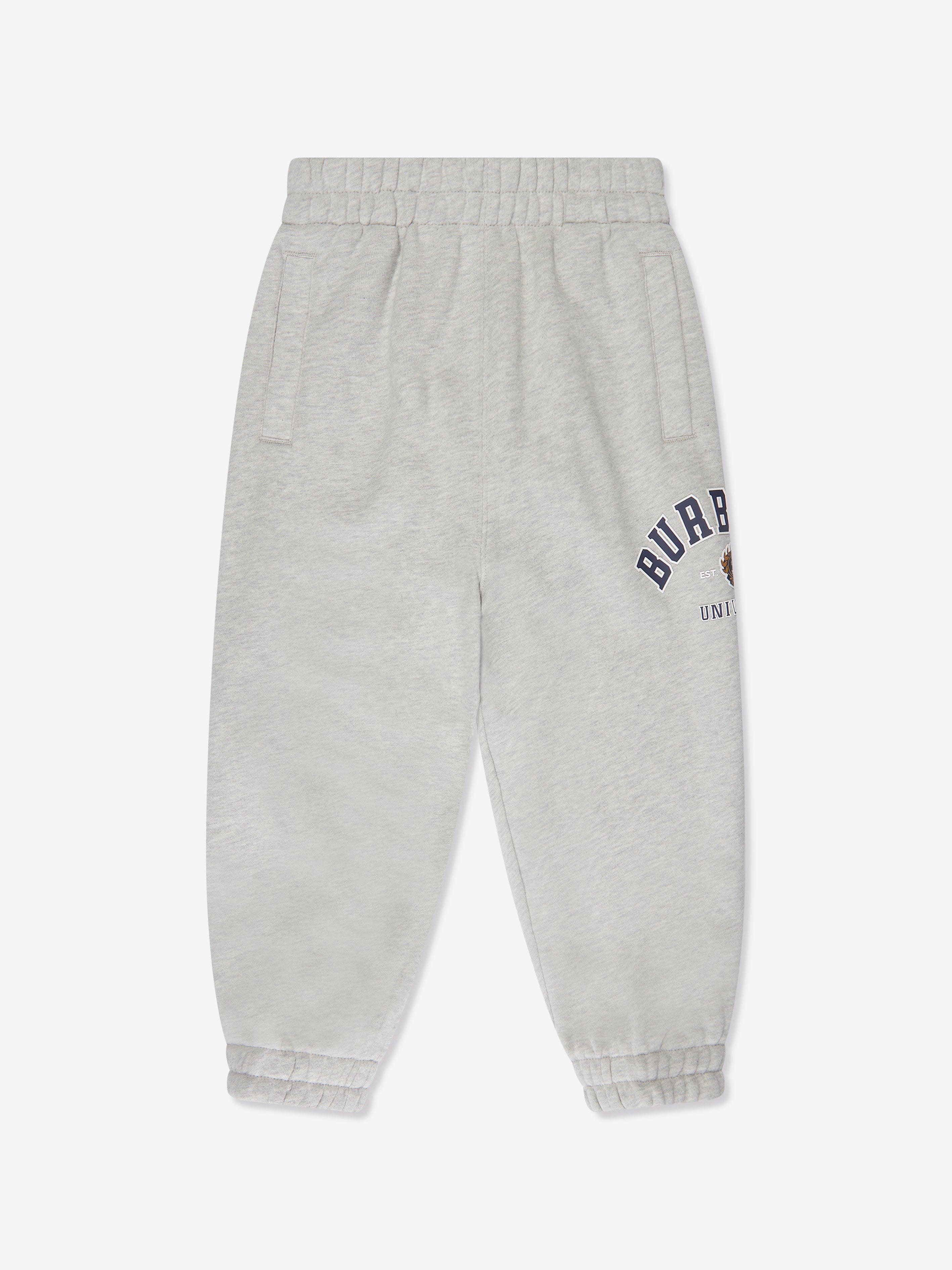 Burberry Kids Bonny Varsity Joggers in Grey