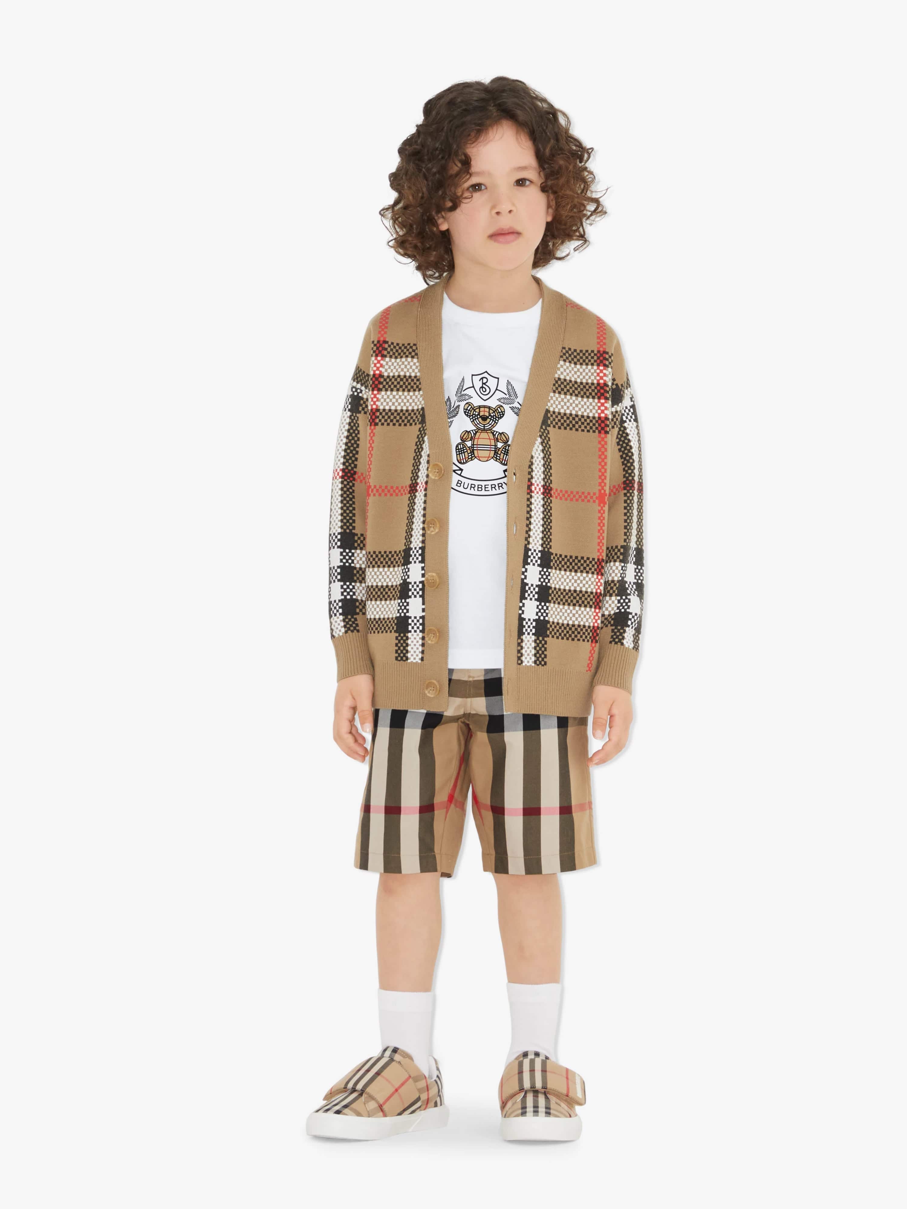 Burberry Boys Halford Shorts in Archive Beige Check