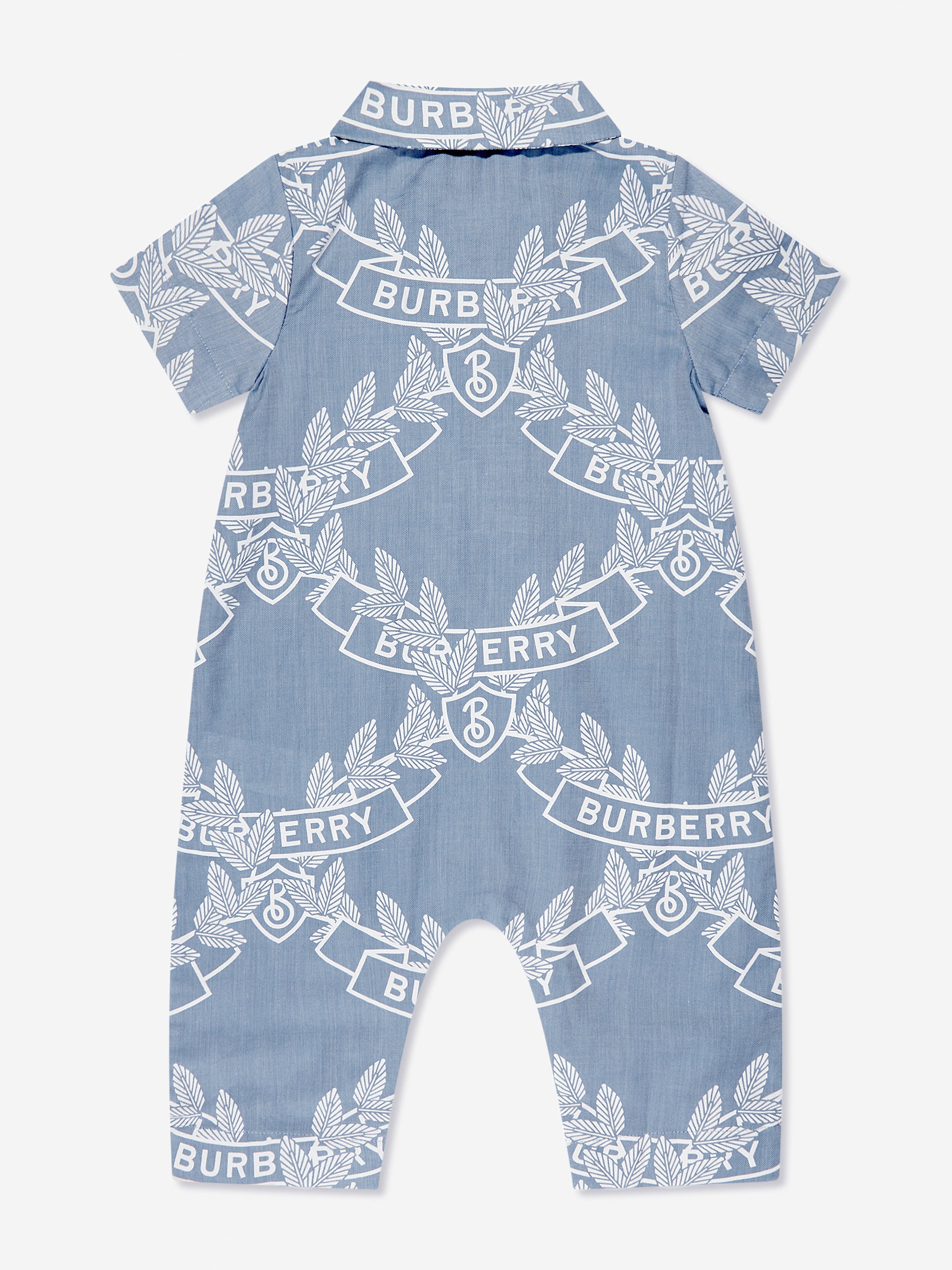 Burberry Baby Boys Andreas Crest Romper in Blue