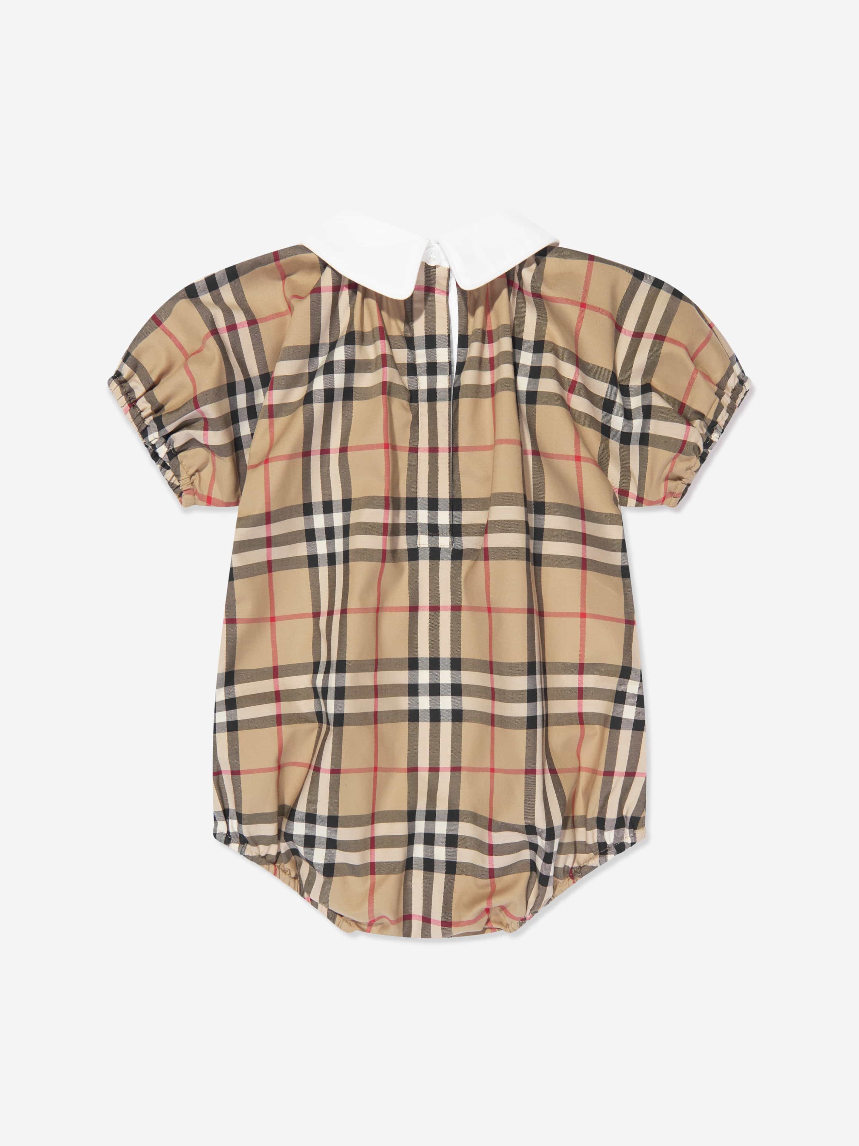 Burberry Baby Odessa Bodysuit in Archive Beige Check