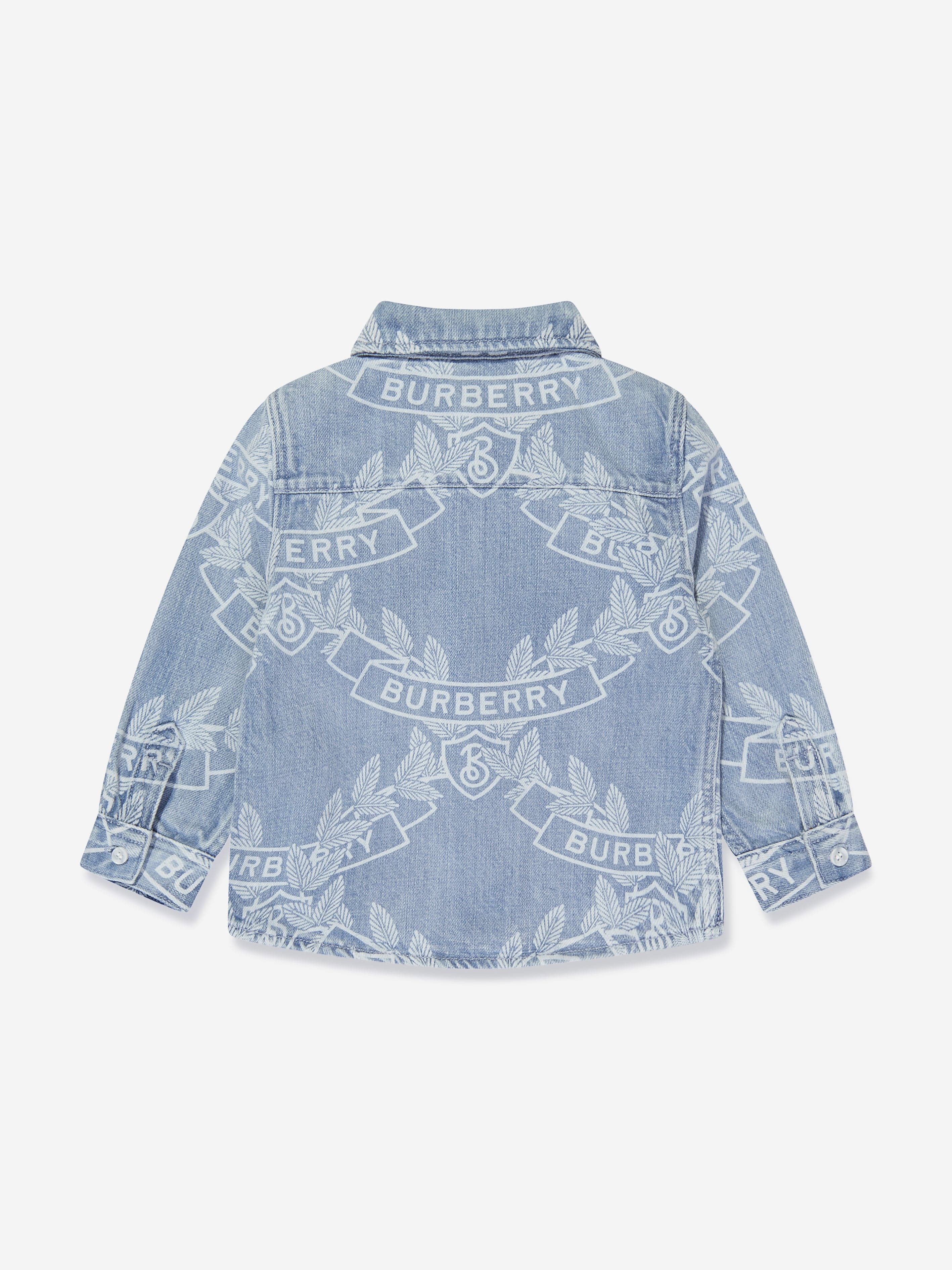 Burberry Baby Boys Owen Crest Shirt in Blue