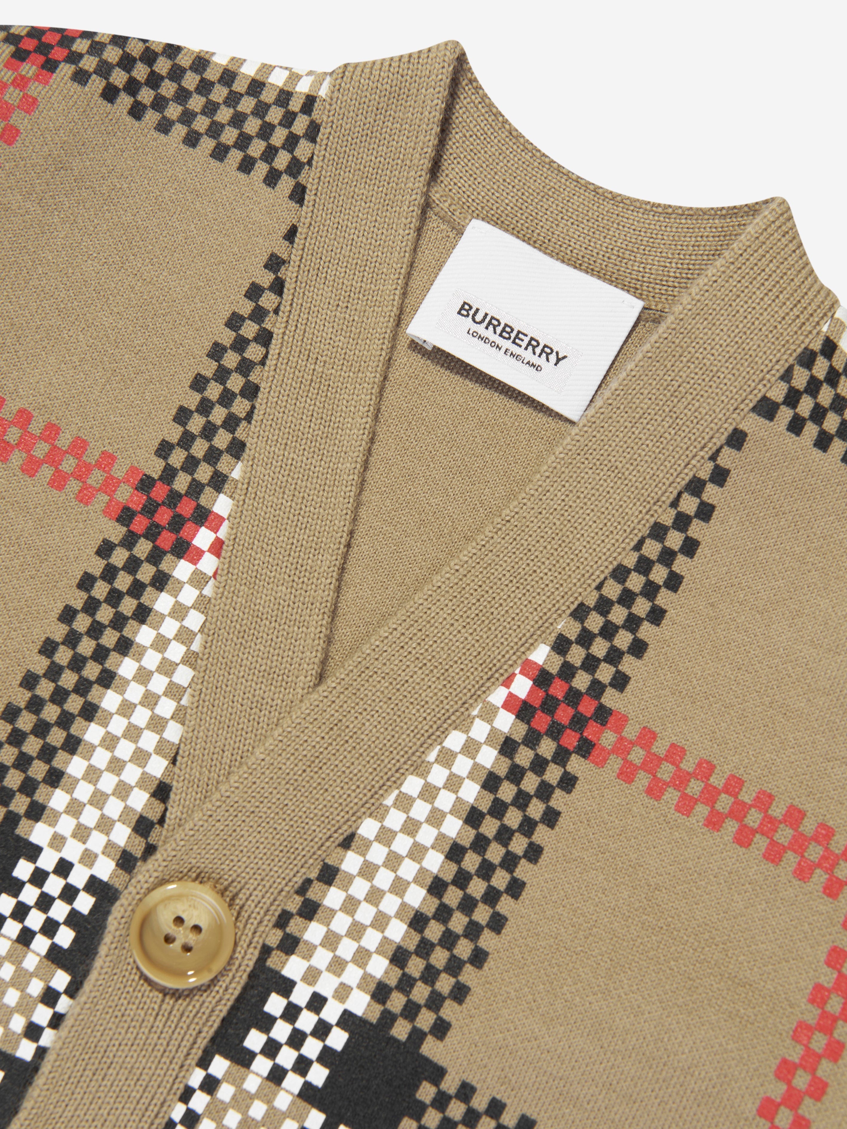 Burberry Baby Boys Johnny Cardigan in Archive Beige Check