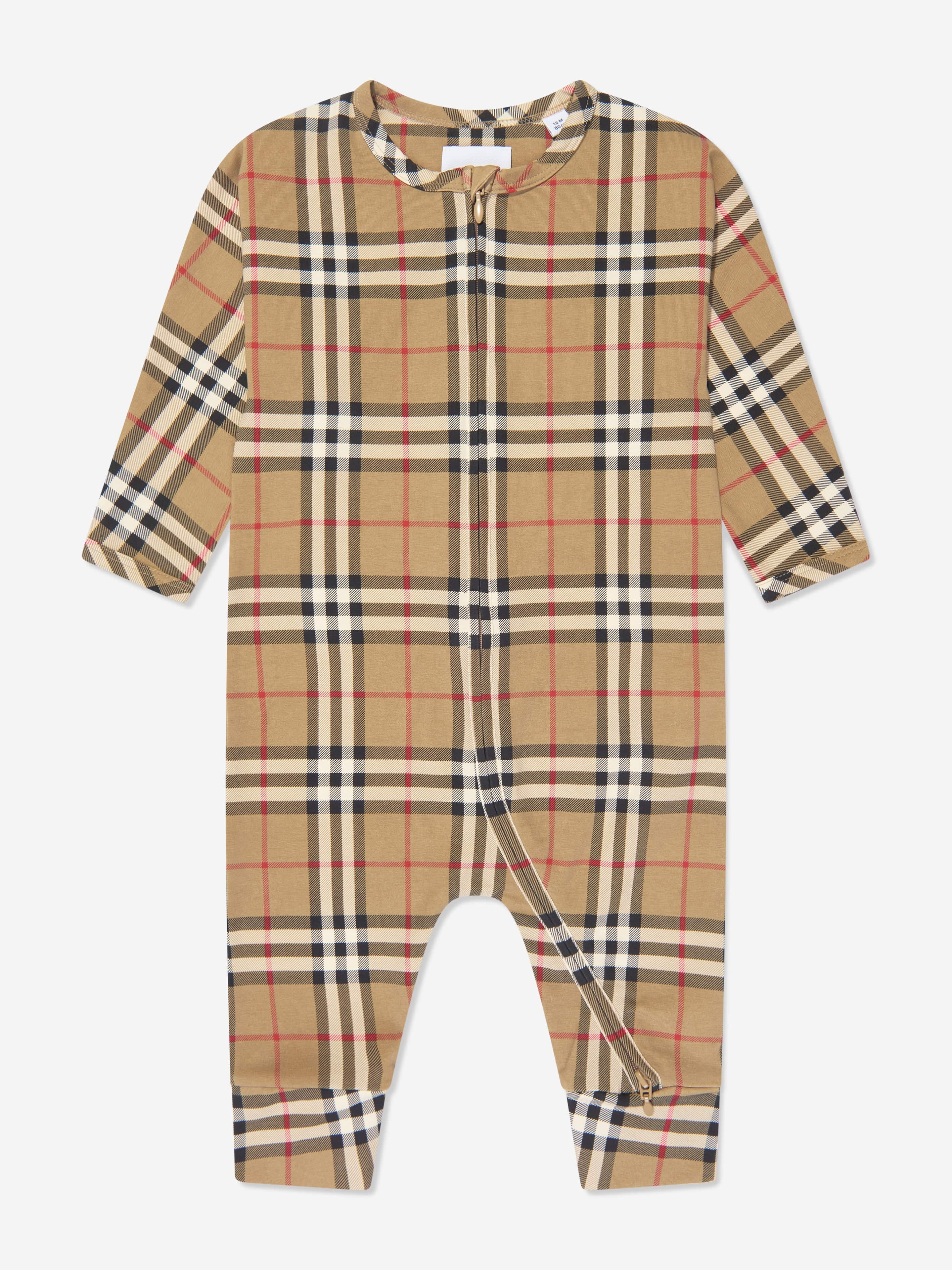 Burberry Baby Claude Romper Set in Archive Beige Check