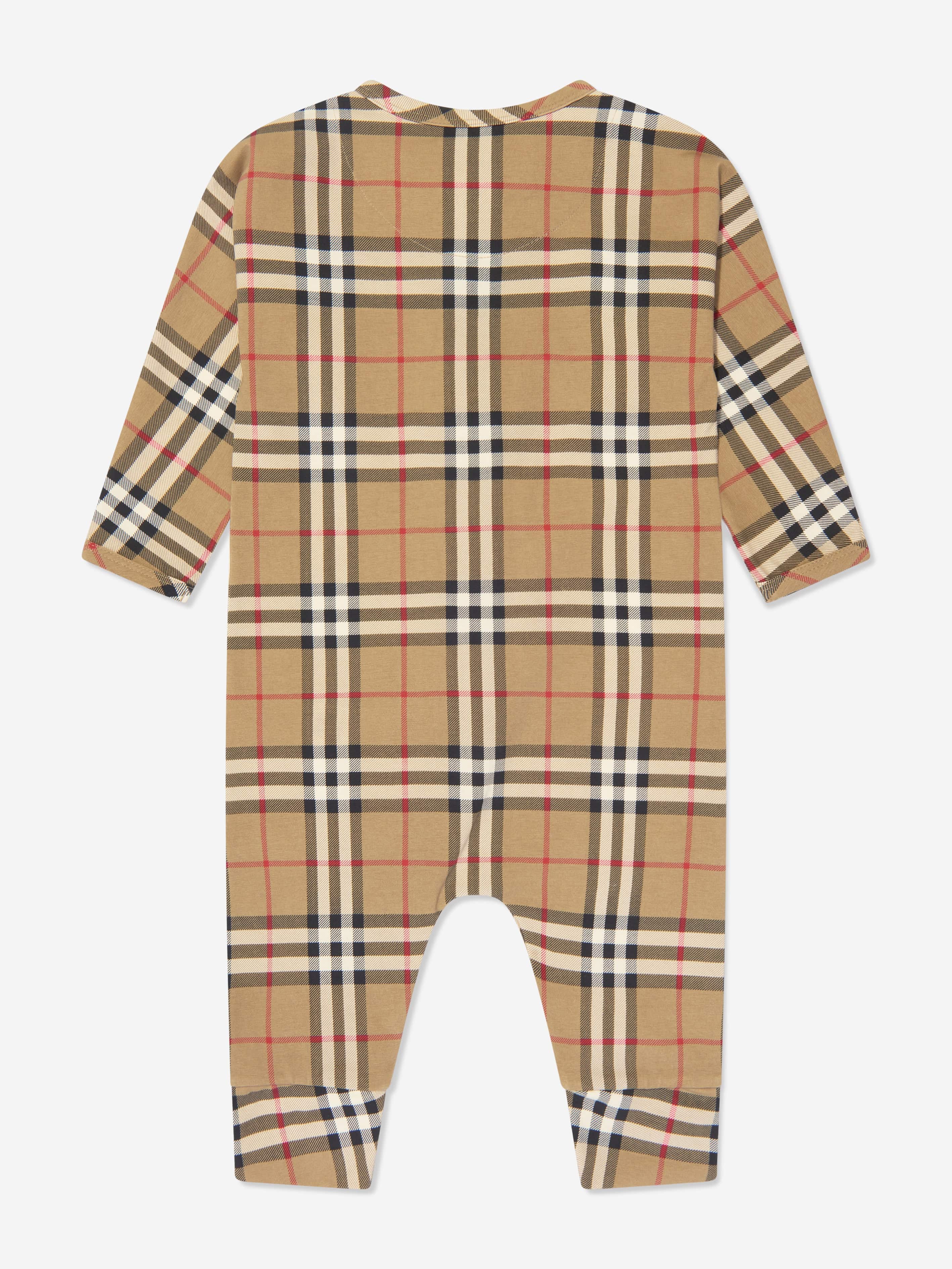 Burberry Baby Claude Romper Set in Archive Beige Check