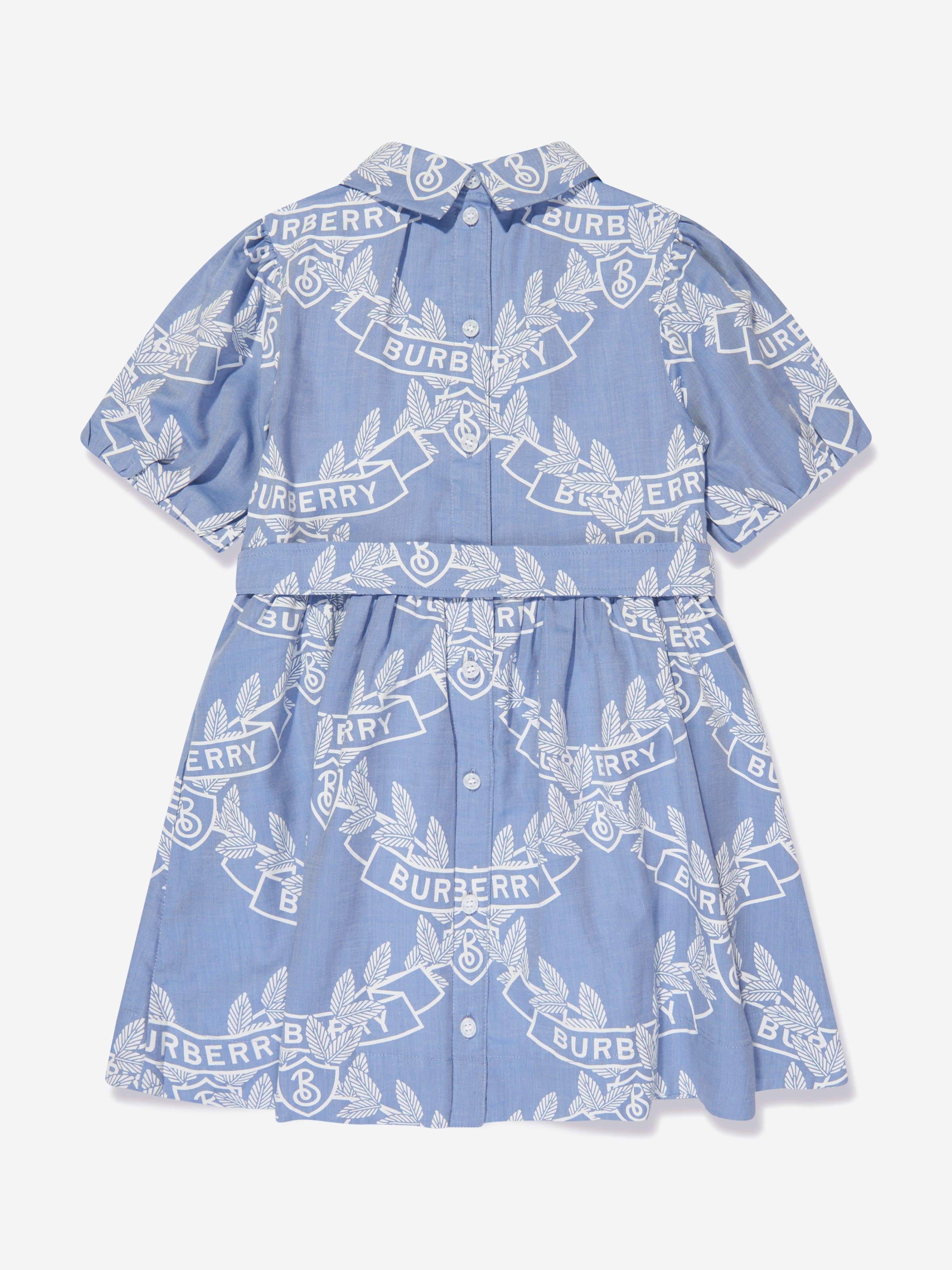 Burberry Girls Mariele Crest Dress in Blue