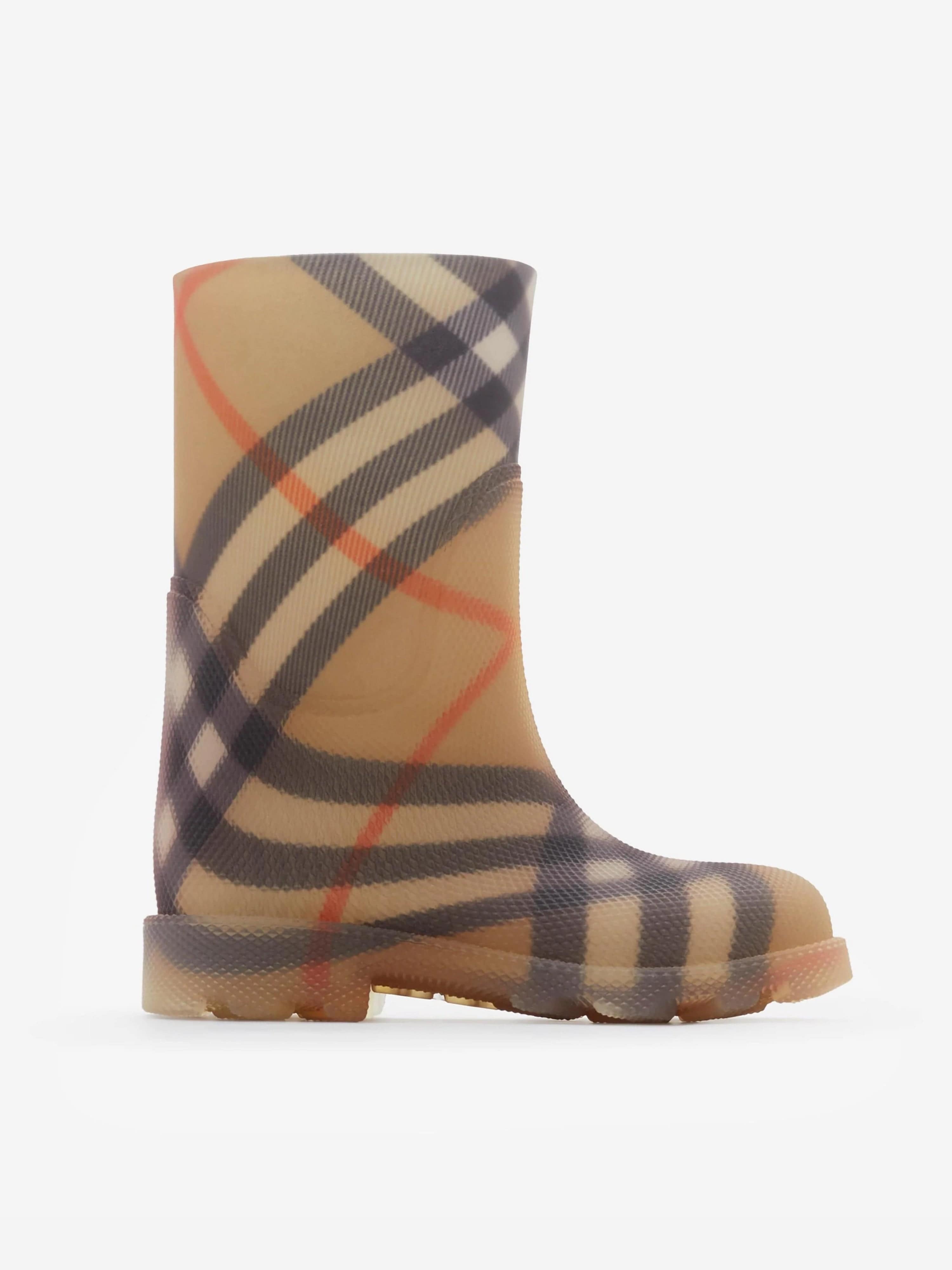 Burberry Kids Rubber Marsh High Boots in Beige