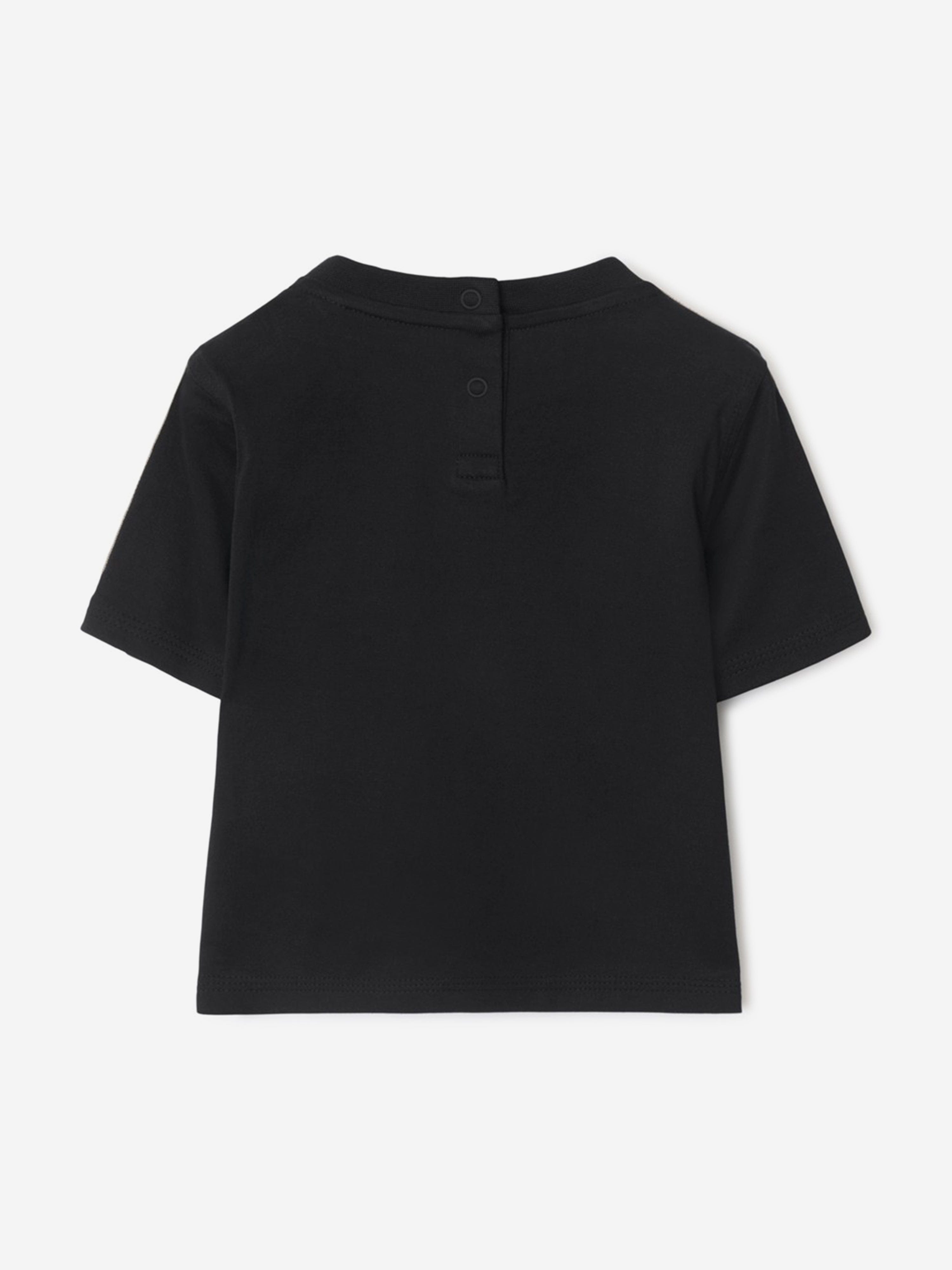 Burberry Baby Boys Cedar Check Tape T-Shirt in Black