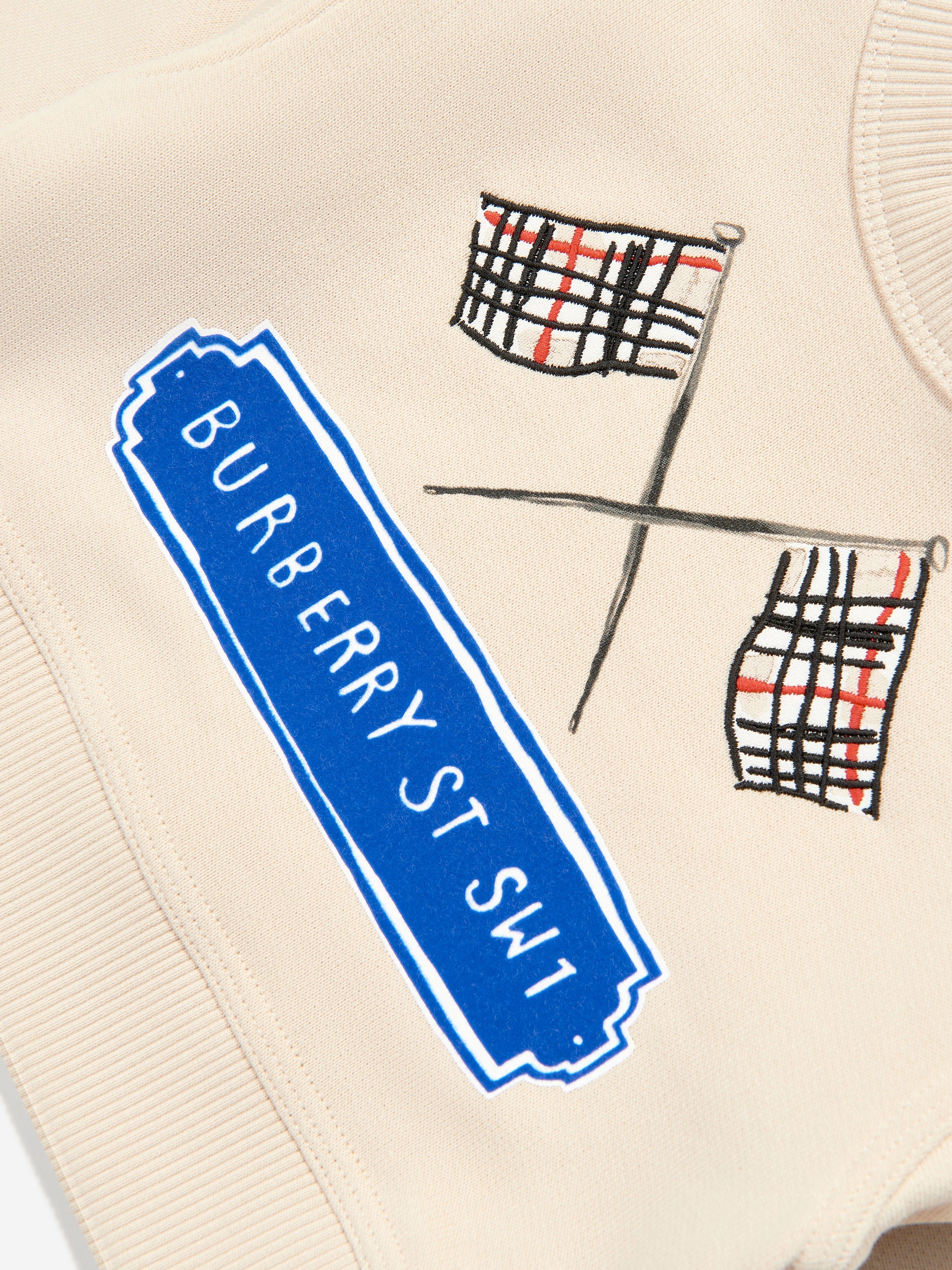 Burberry Baby Boys Flag Logo Sweatshirt in Ivory