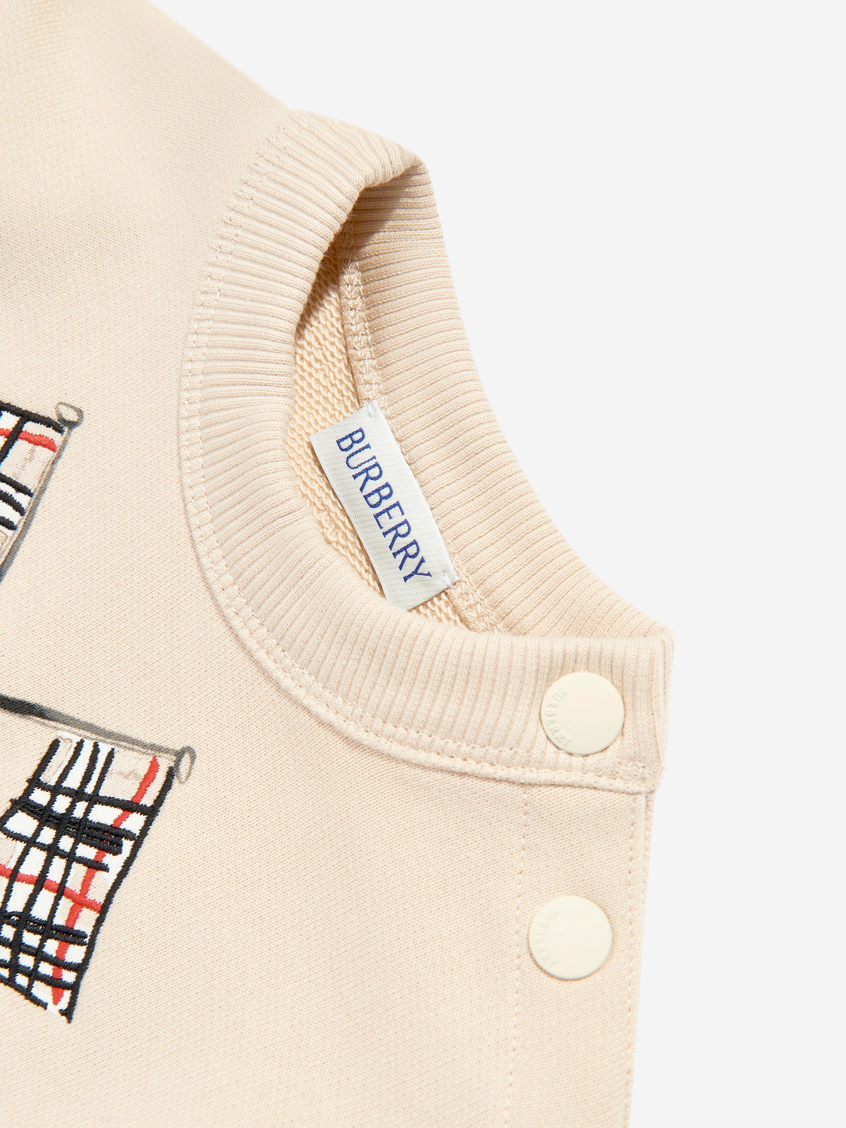 Burberry Baby Boys Flag Logo Sweatshirt in Ivory