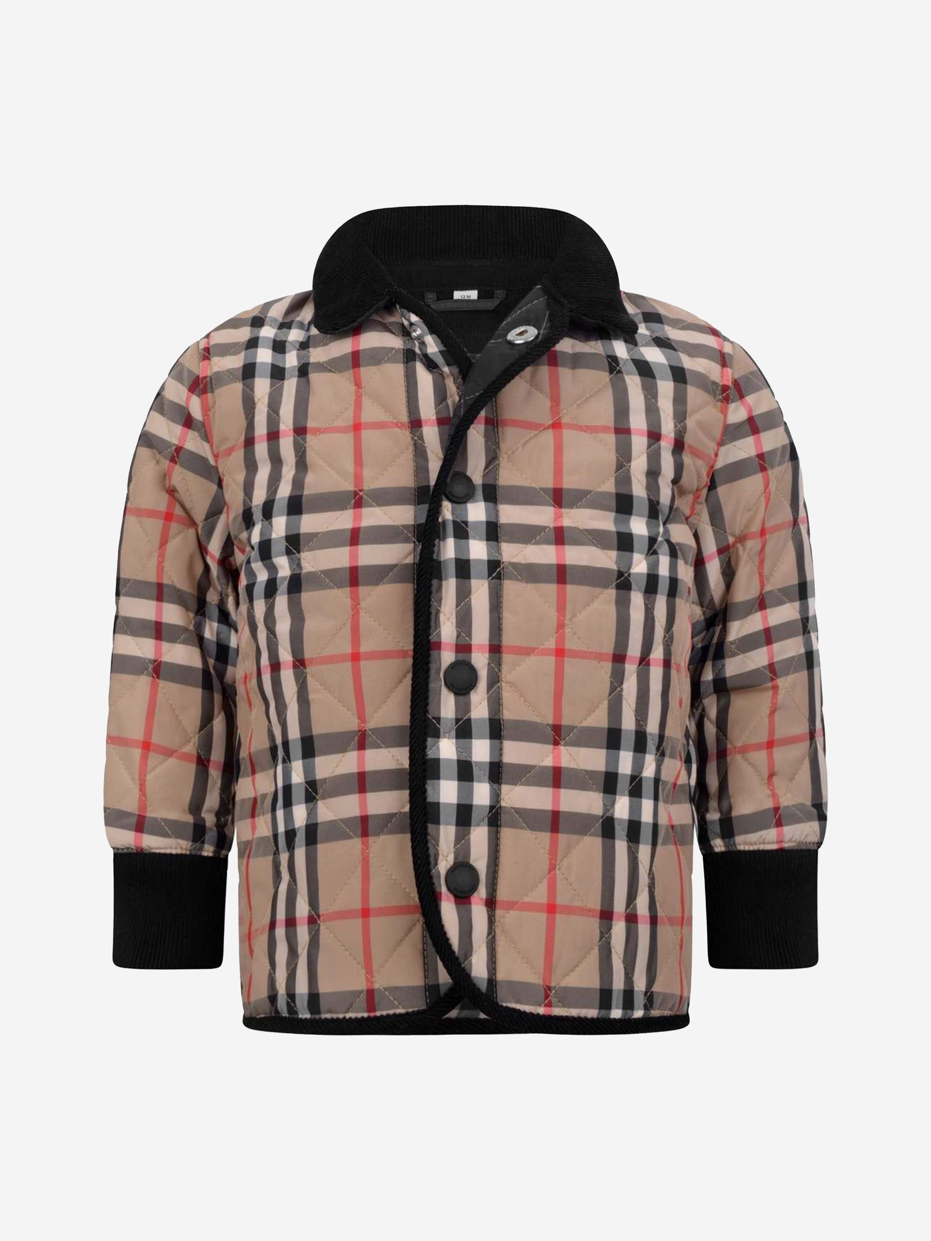 Burberry Baby Boys Beige Vintage Check Quilted Jacket