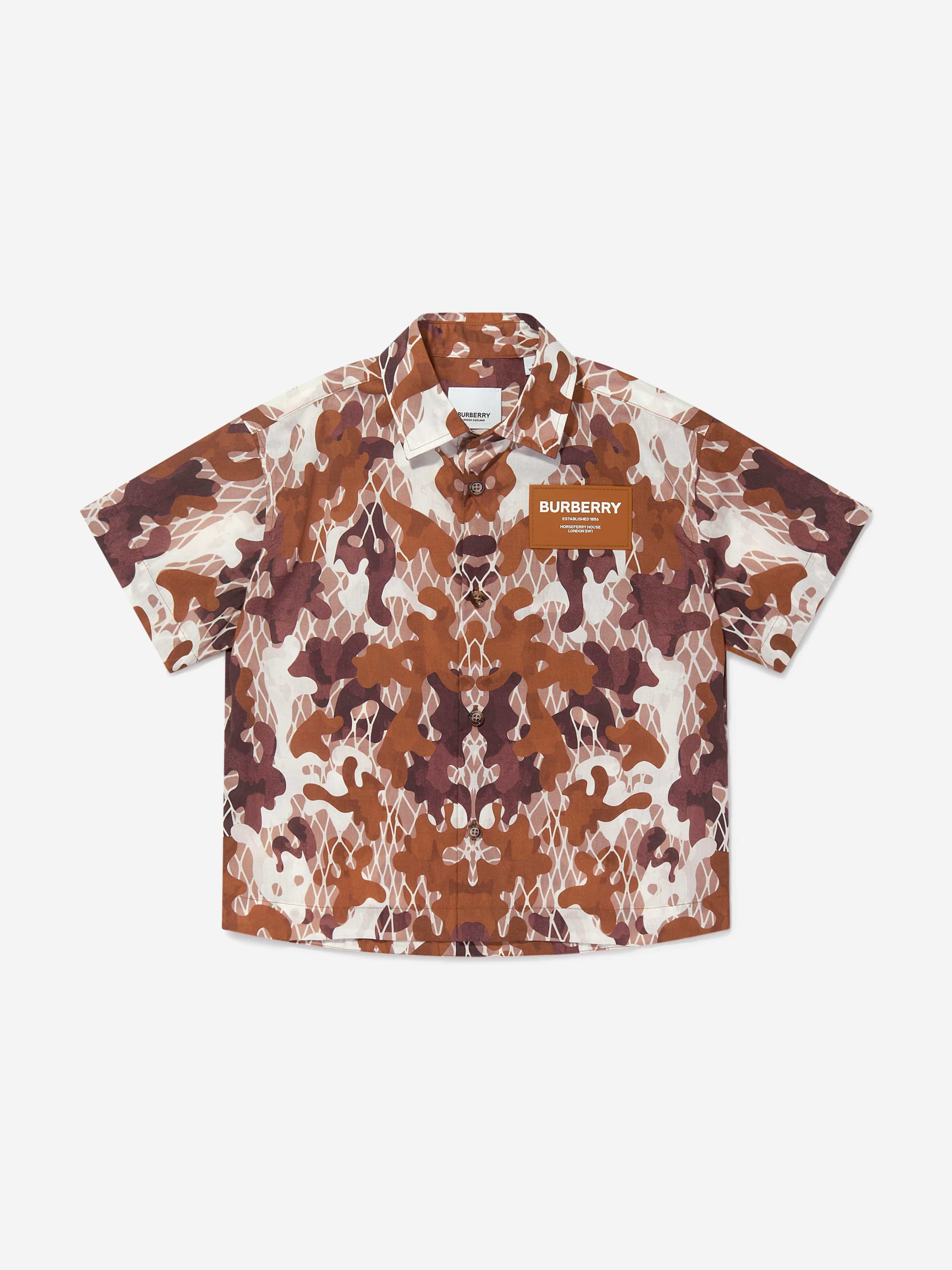 Burberry Boys Anish Camouflage Short Sleeve Shirt