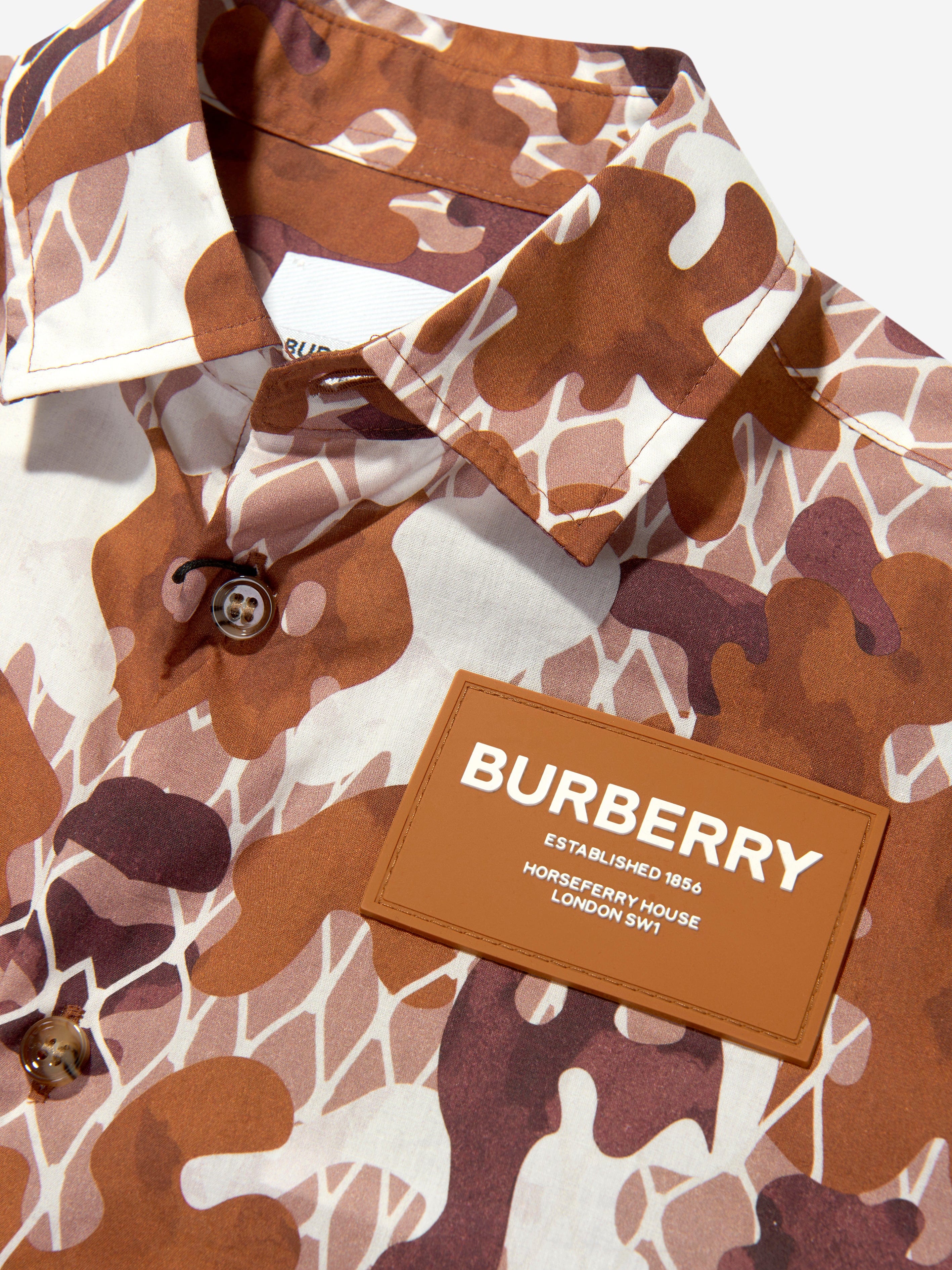 Burberry Boys Anish Camouflage Short Sleeve Shirt