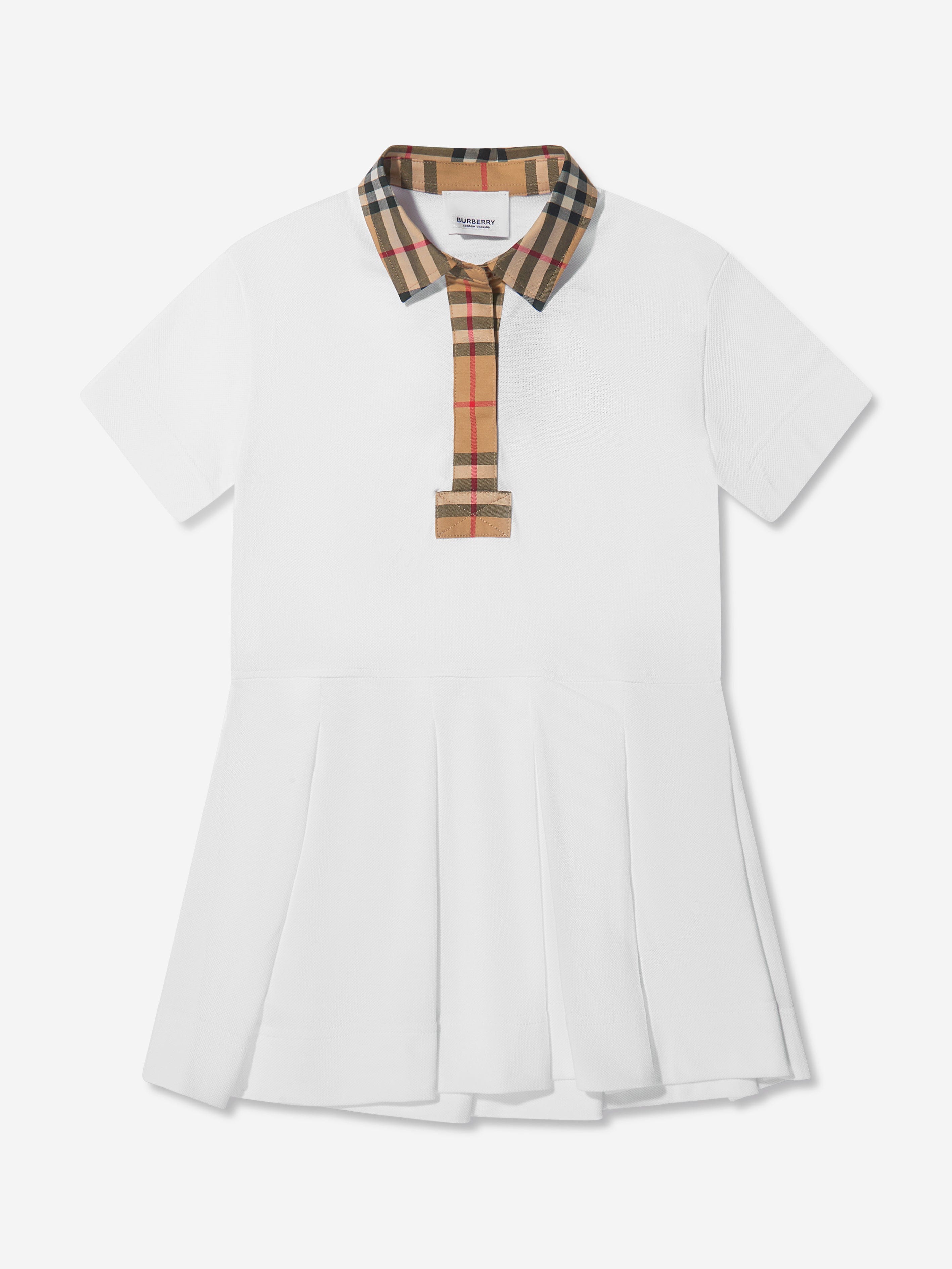 Burberry Girls Sigrid Polo Dress In White