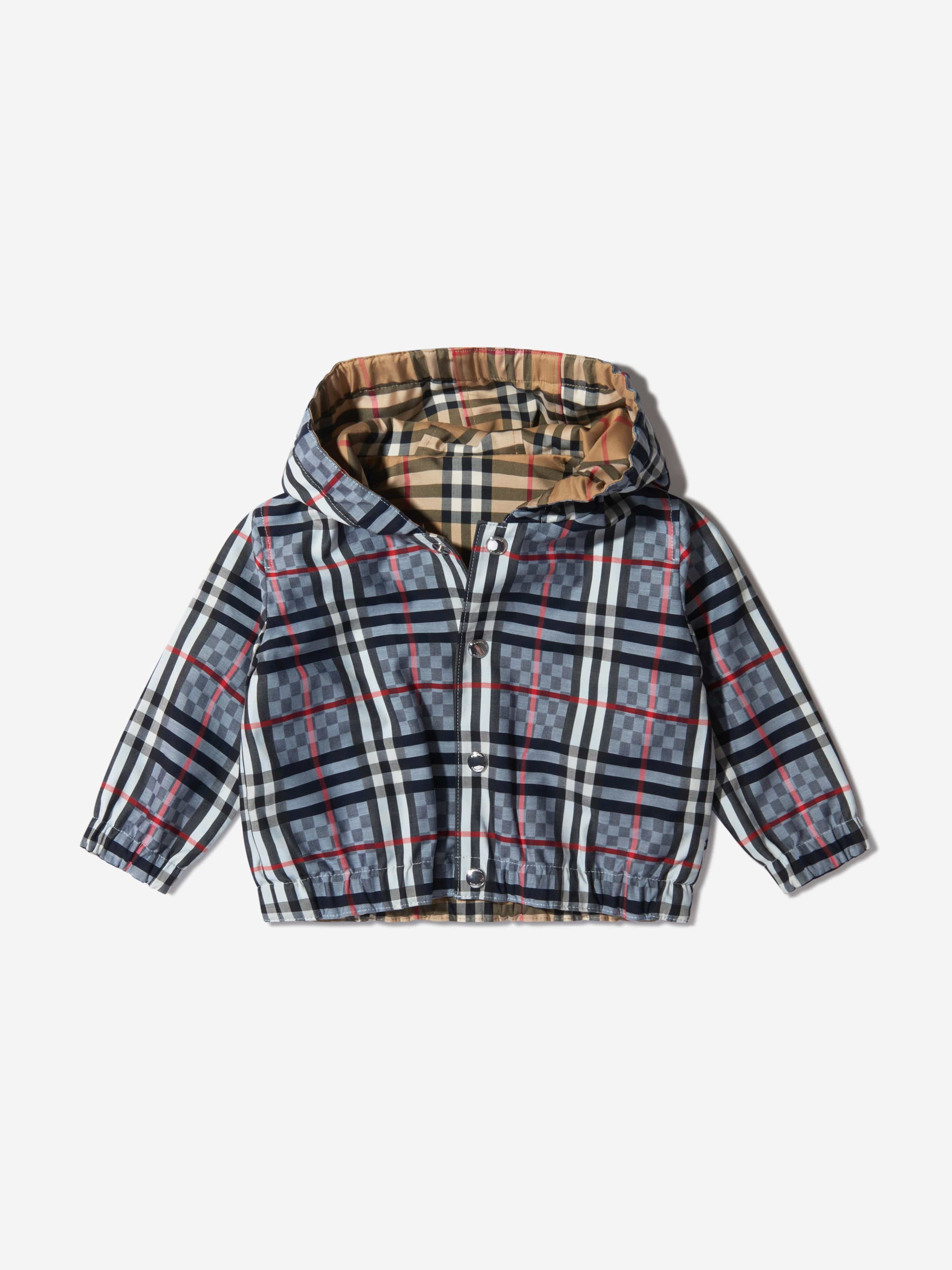 Burberry Baby Boys Cotton Check Hooded Jacket