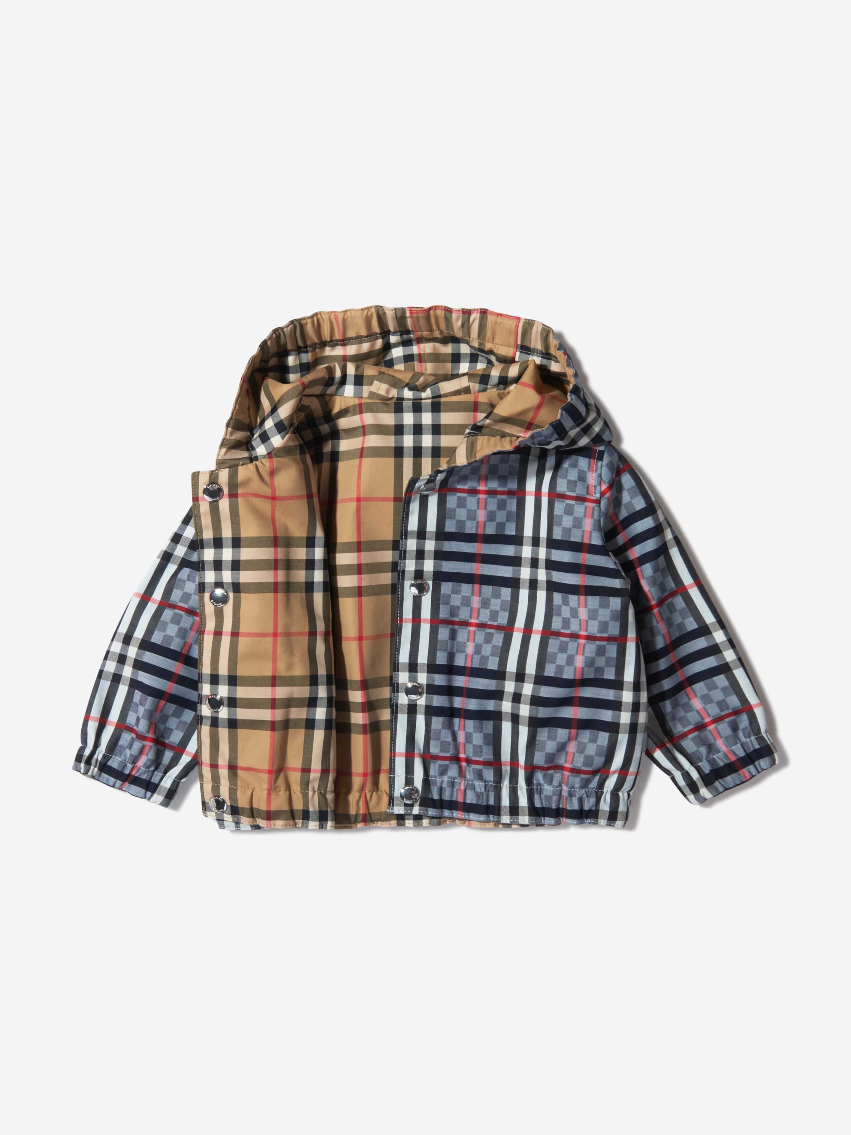 Burberry Baby Boys Cotton Check Hooded Jacket