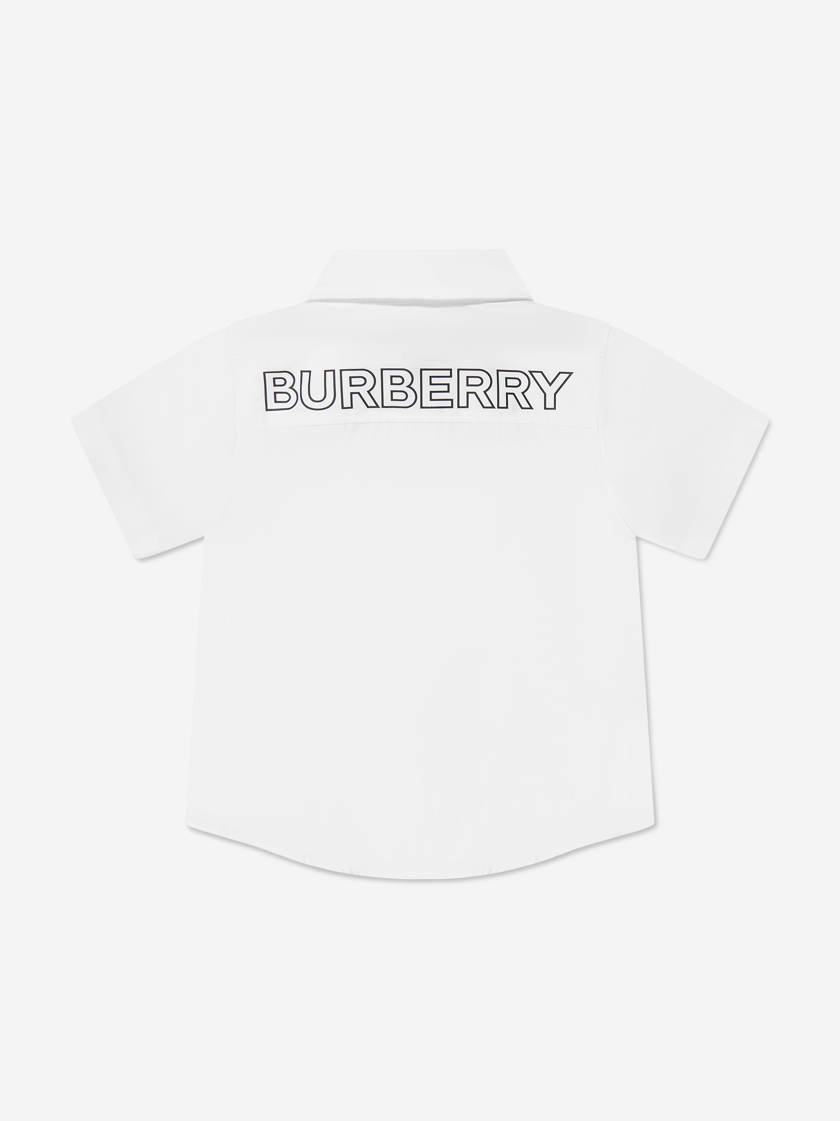 Burberry Boys Short Sleeve Owen Shirt In White