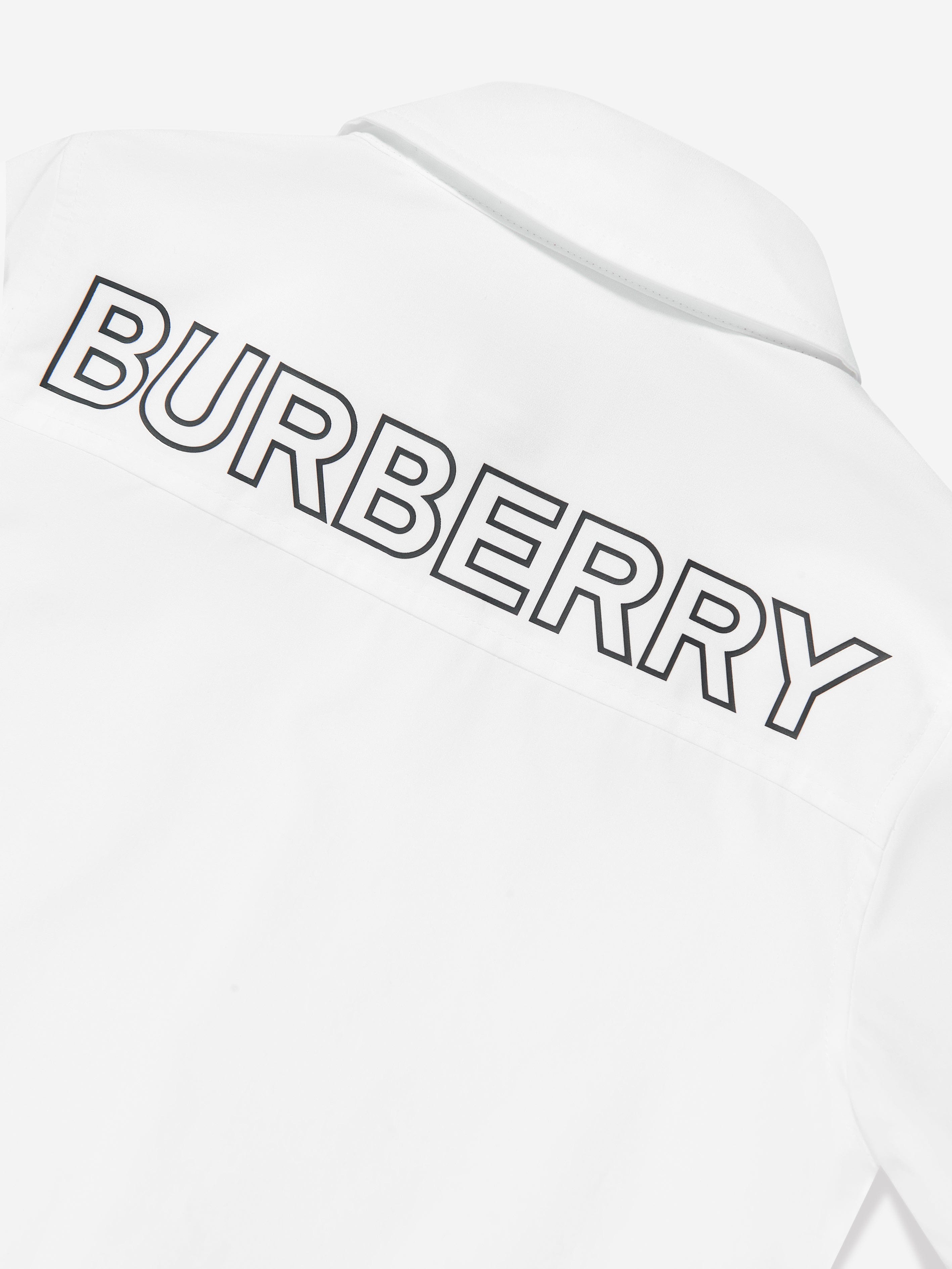 Burberry Boys Short Sleeve Owen Shirt In White