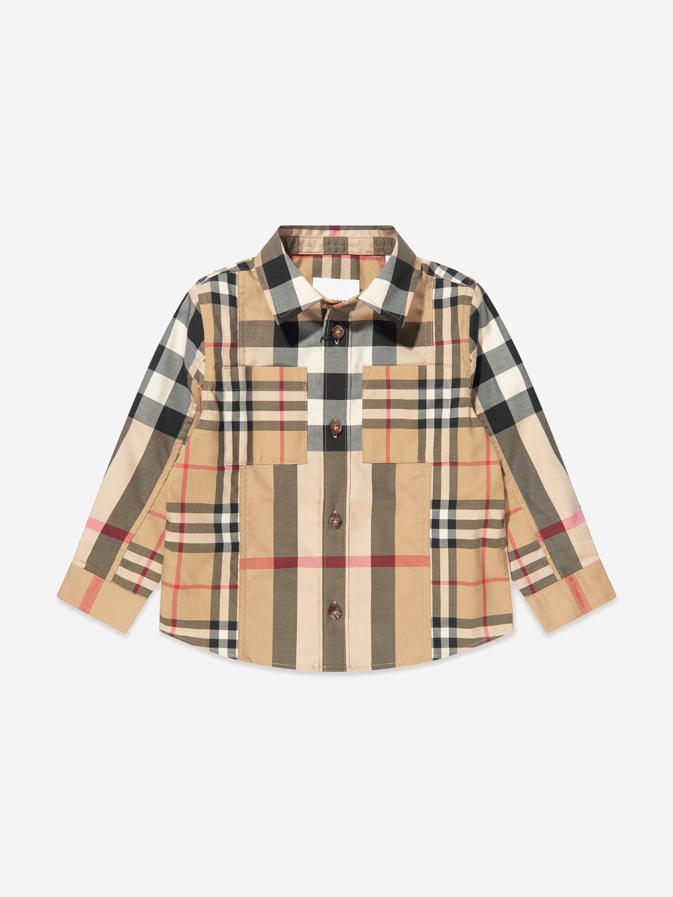 Burberry Baby Boys Mini Tristan Check Shirt In Beige